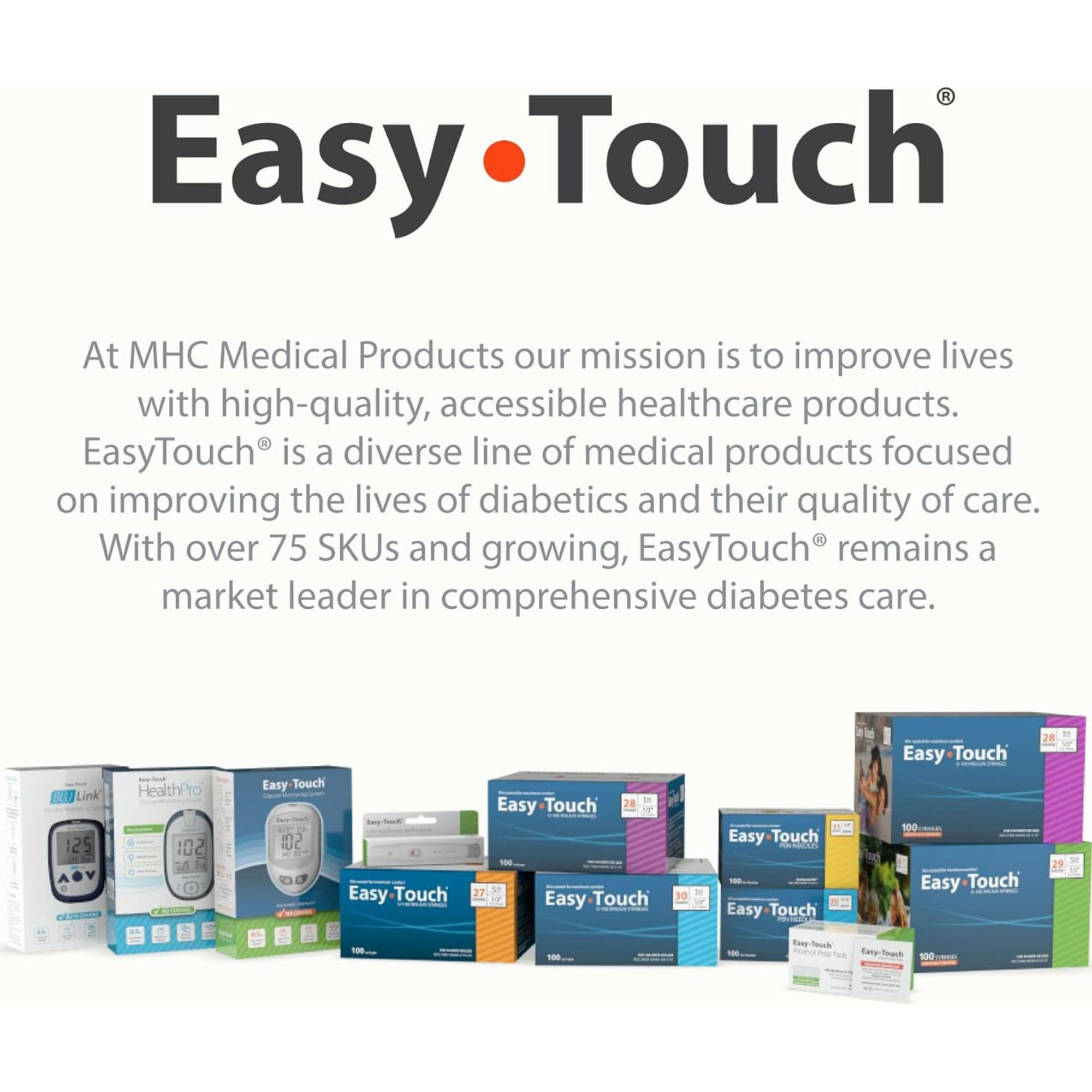 Easy Touch U-100 Insulin Syringe With Needle, 29 gauge