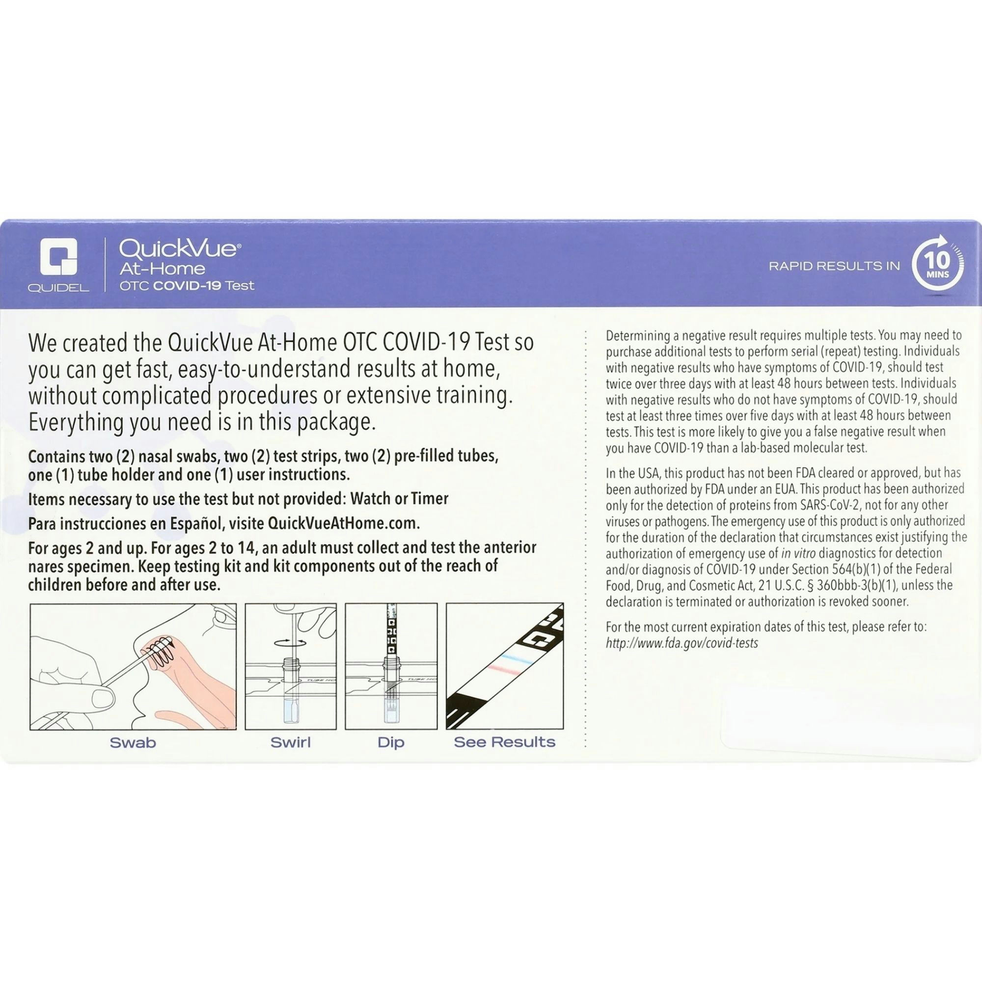 QuickVue COVID-19 Rapid Self-Test Kit