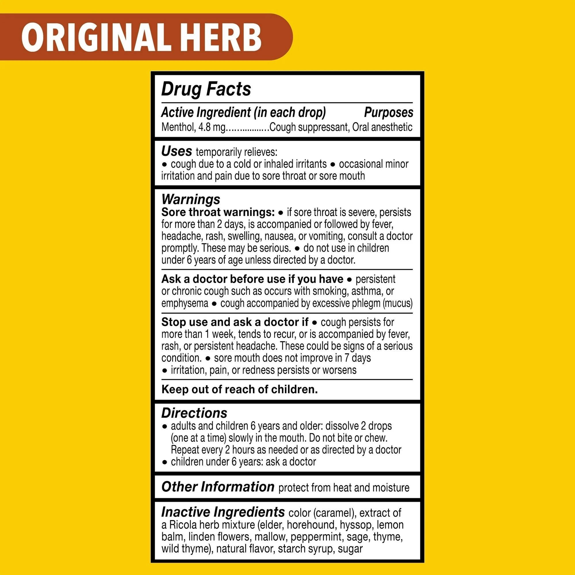 Ricola Cough Drops Made with Swiss Alpine Herbs