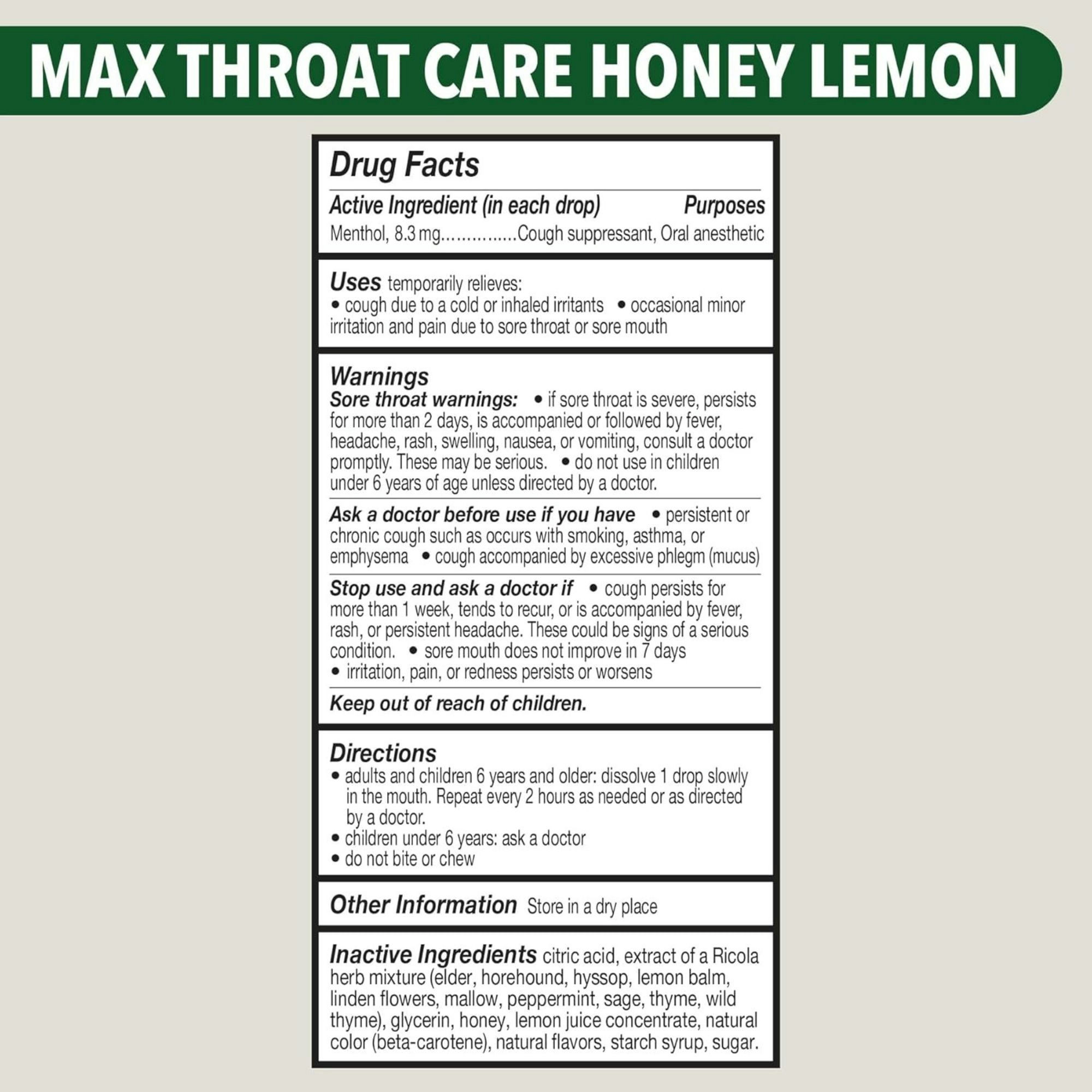 Ricola Max Throat Care Cough Drops Made with Swim Alpine Herbs