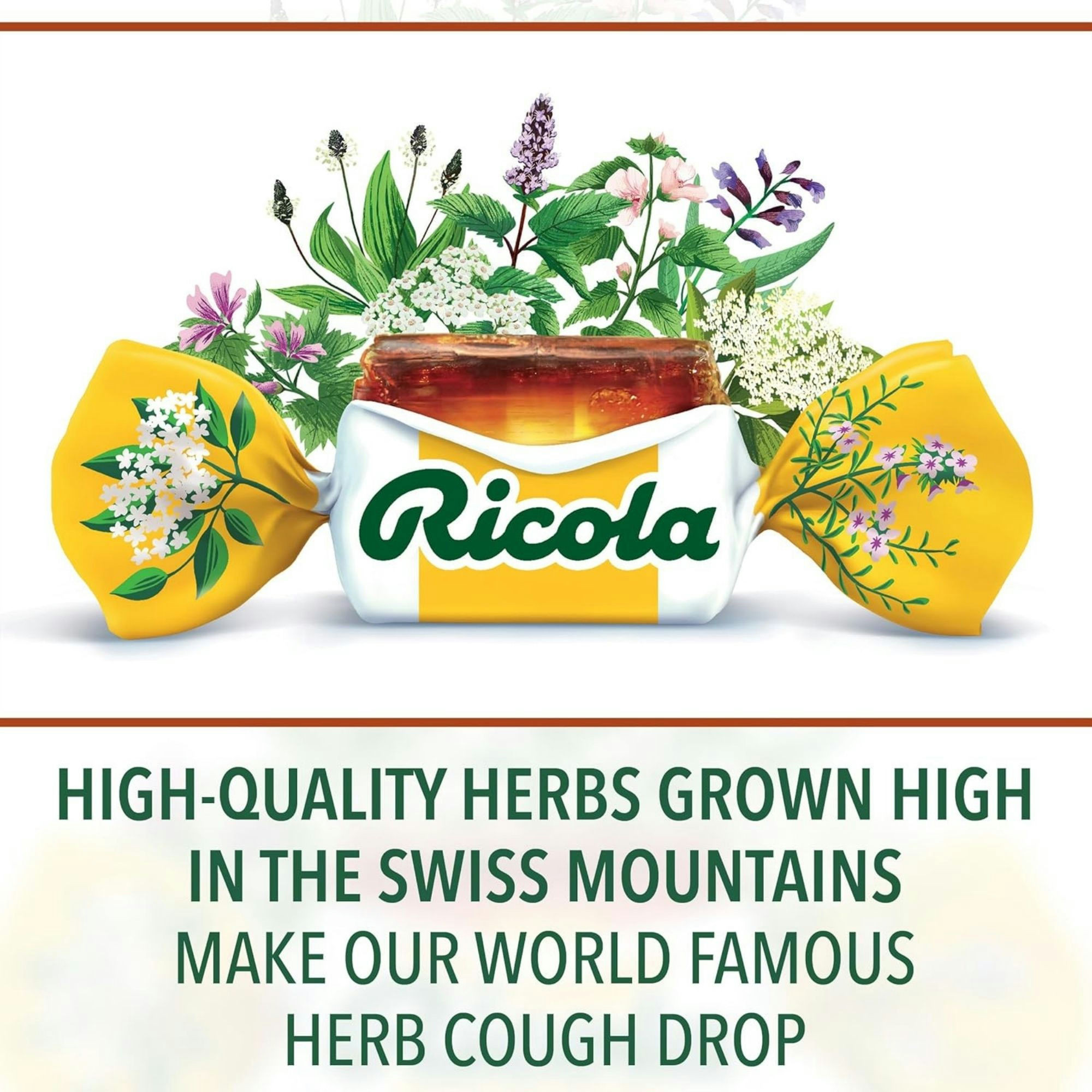 Ricola Max Throat Care Cough Drops Made with Swim Alpine Herbs