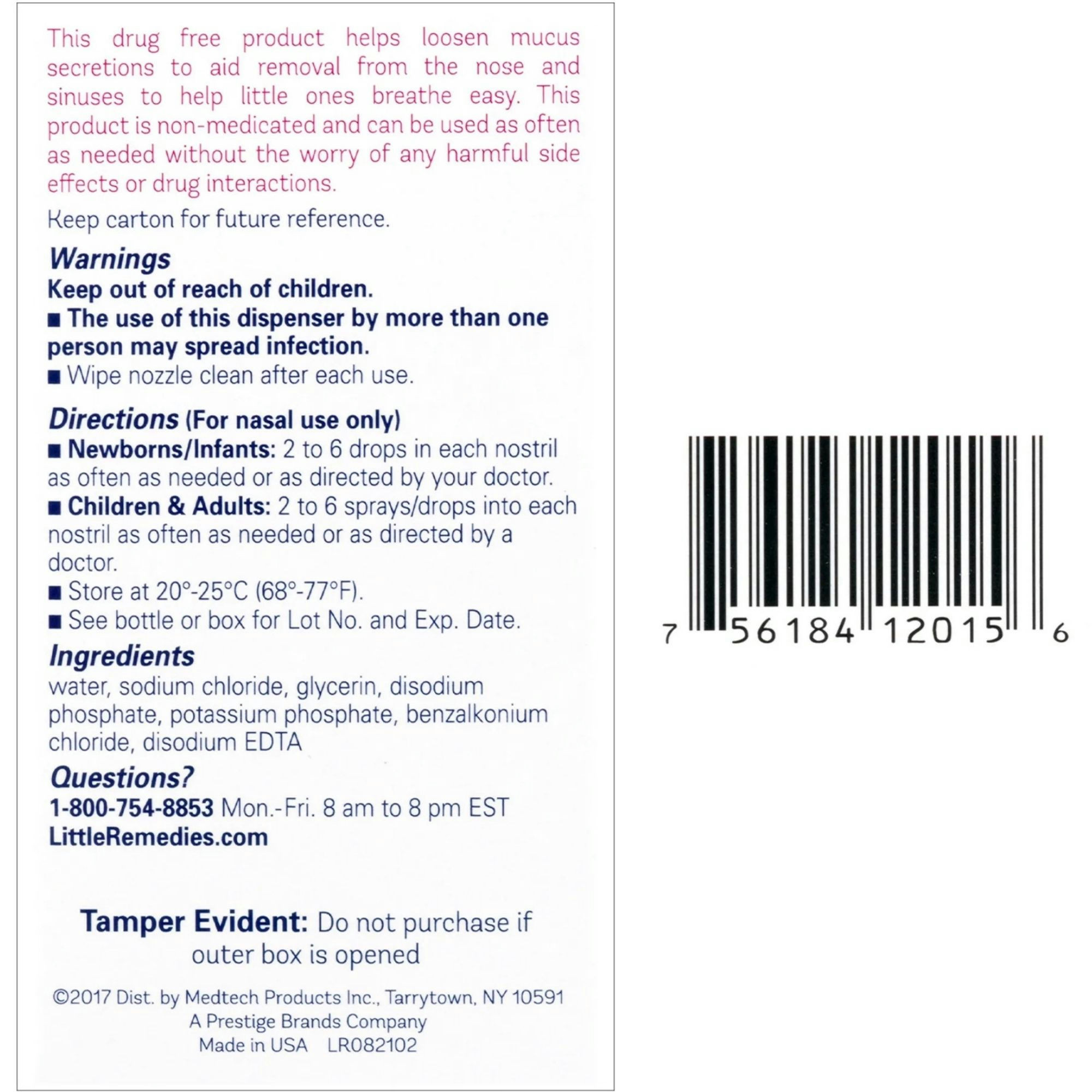 Little Remedies Saline Spray Plus Drops