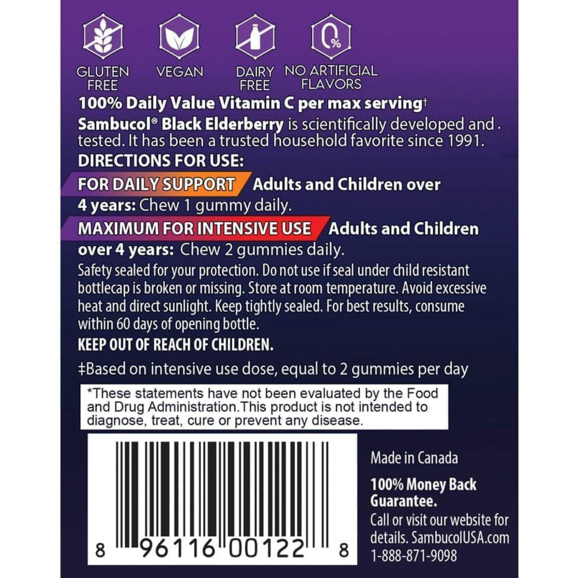 Sambucol Advanced Immune Black Elderberry Gummies Dietary Supplement