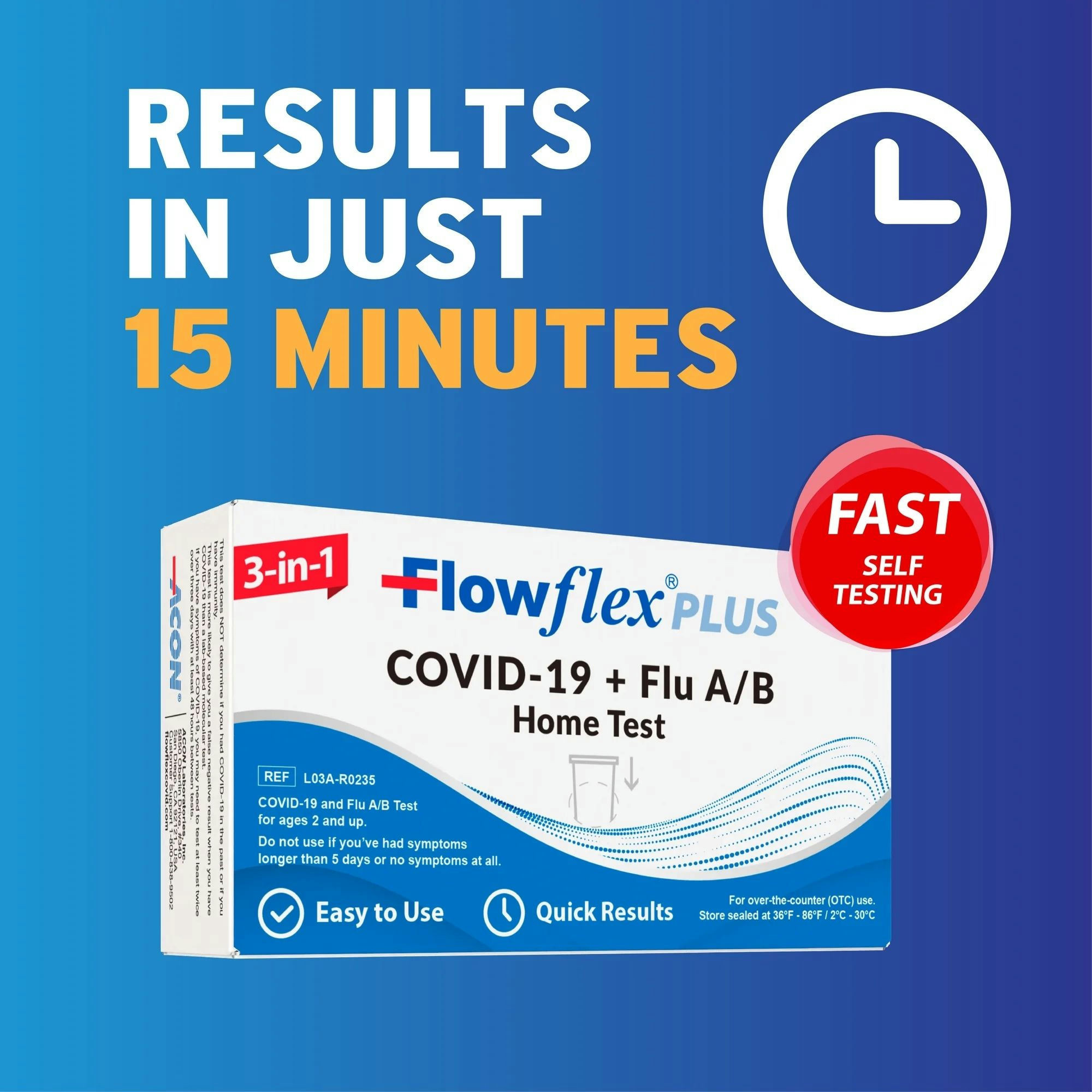 Flowflex Plus COVID-19 and Flu A/B Home Test