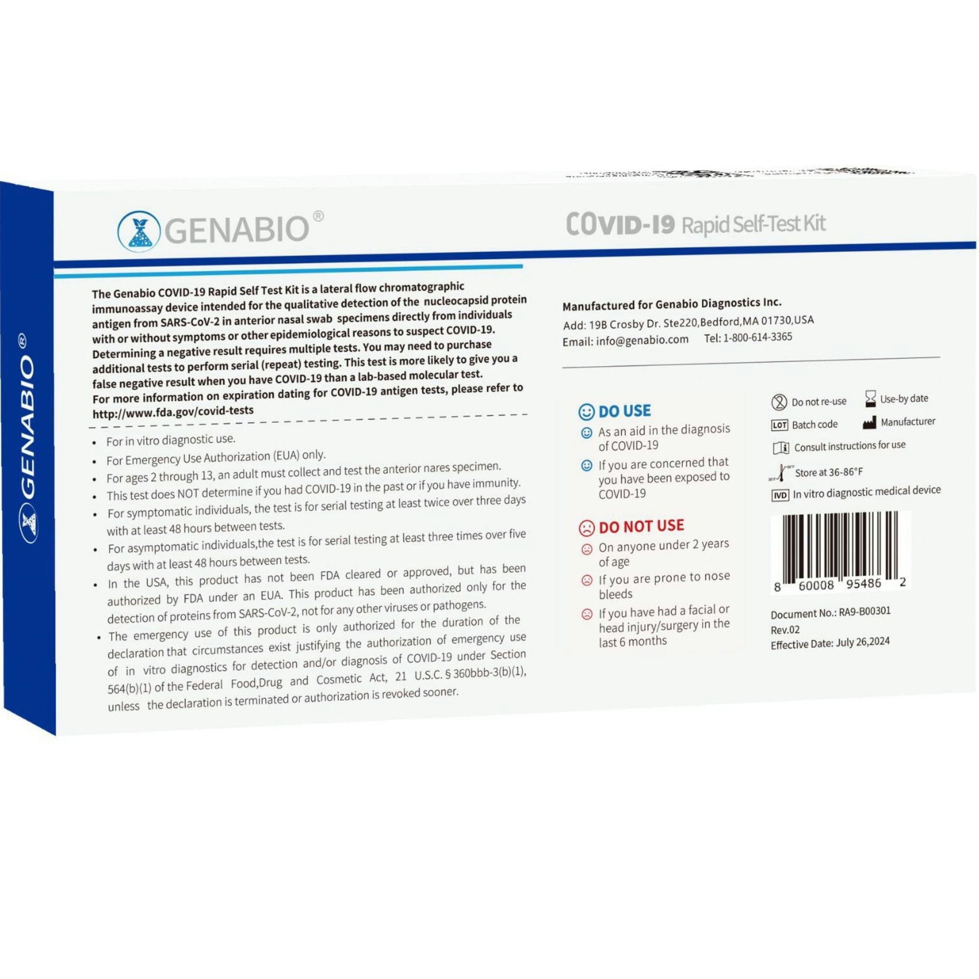 Genabio COVID-19 Rapid Self-Test Kit