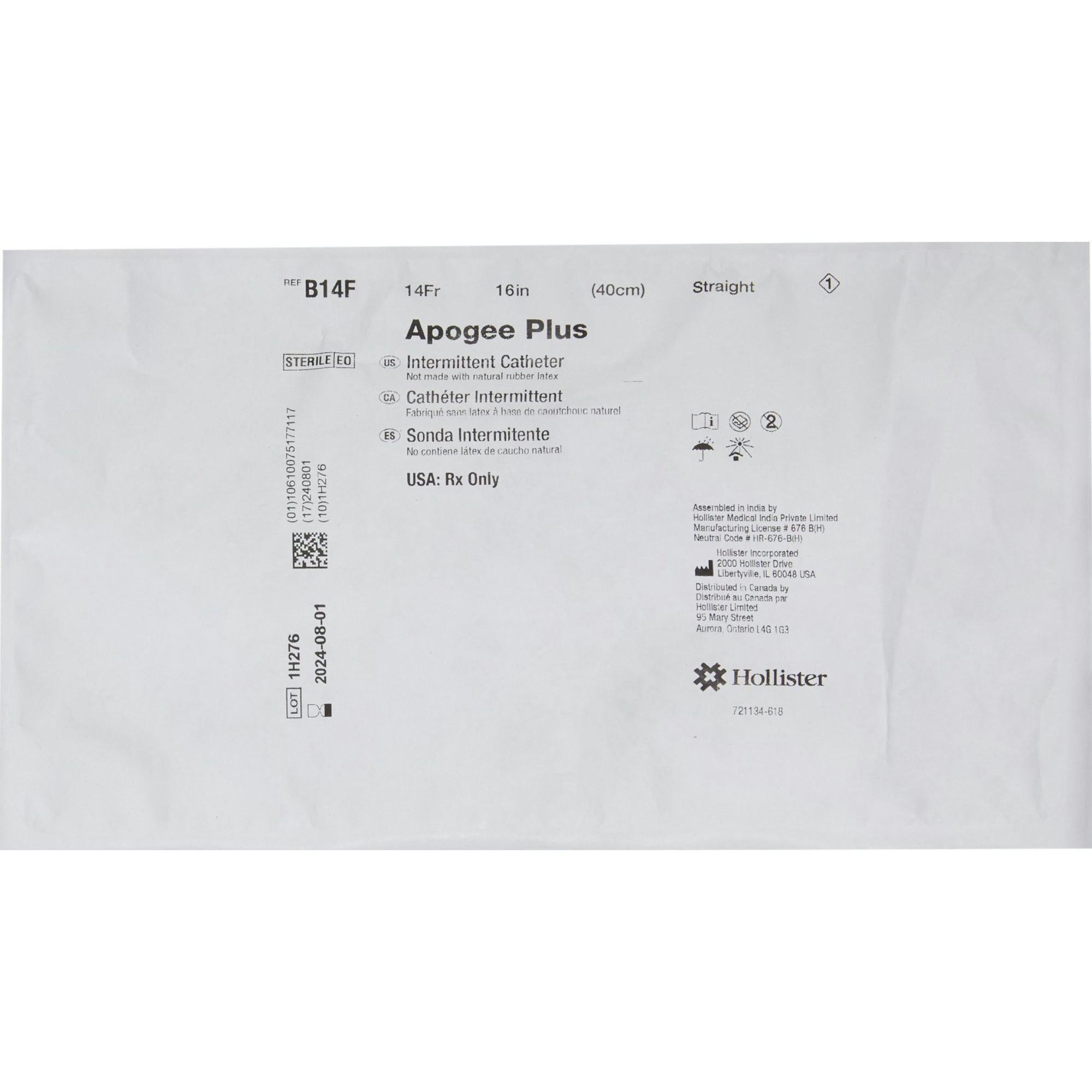 Hollister Apogee Plus Intermittent Catheter