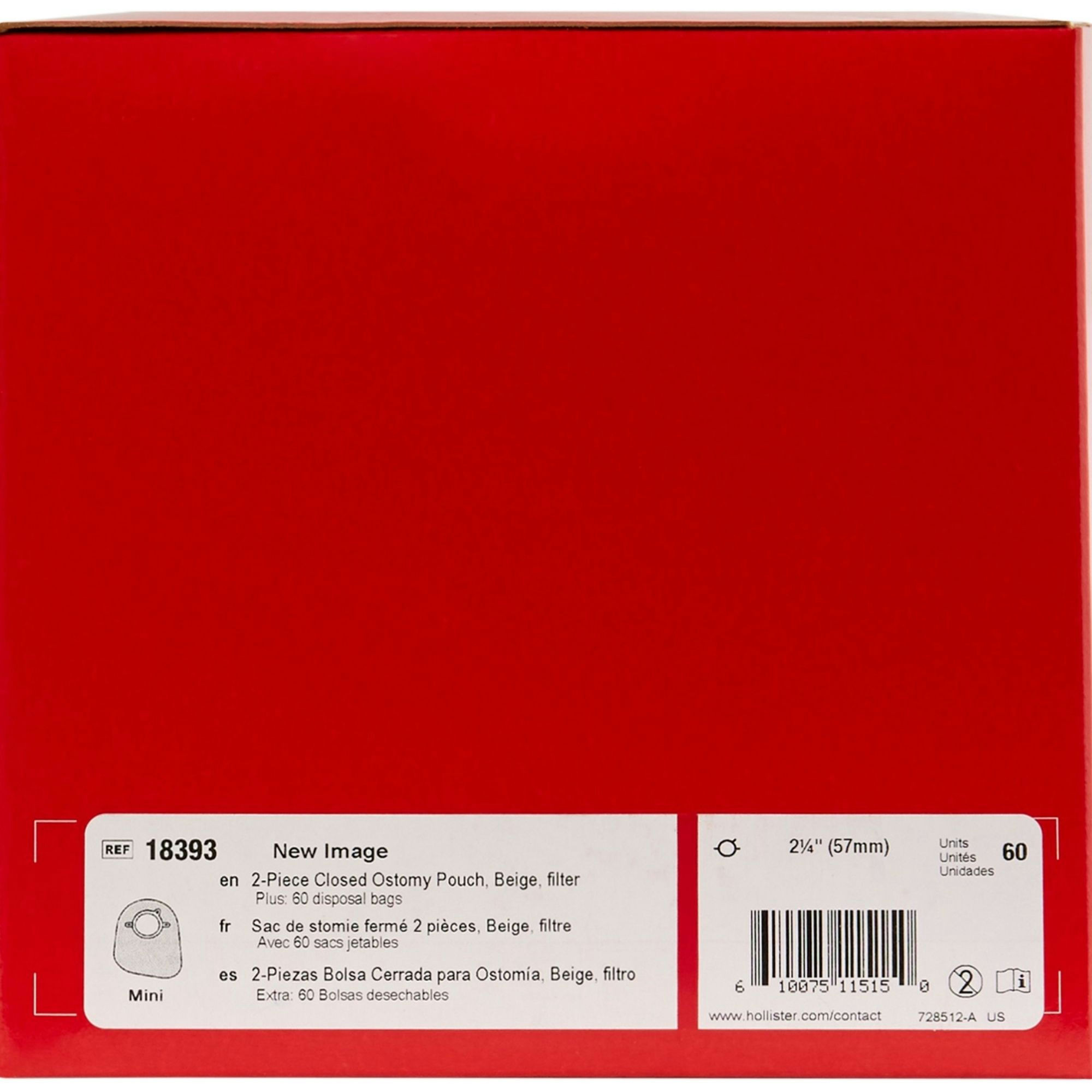 Hollister New Image Two Piece Closed Mini Ostomy Pouch with Filter