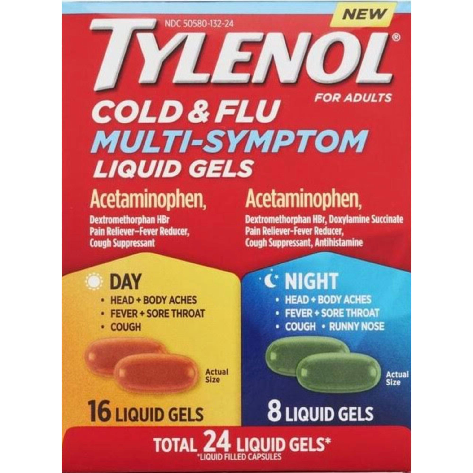 Tylenol Day & Night Cold & Flu Multi-Symptom Liquid Gels