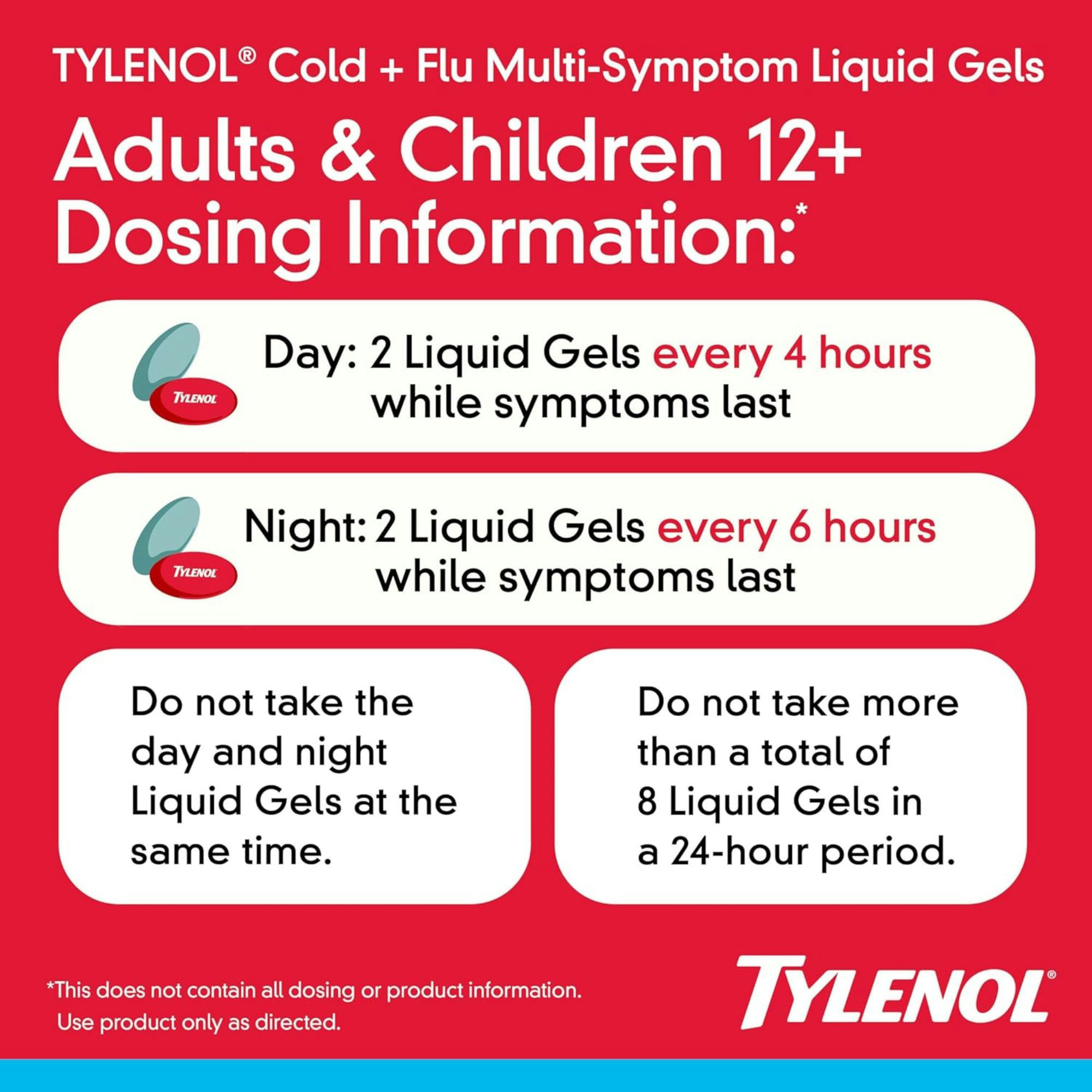 Tylenol Day & Night Cold & Flu Multi-Symptom Liquid Gels