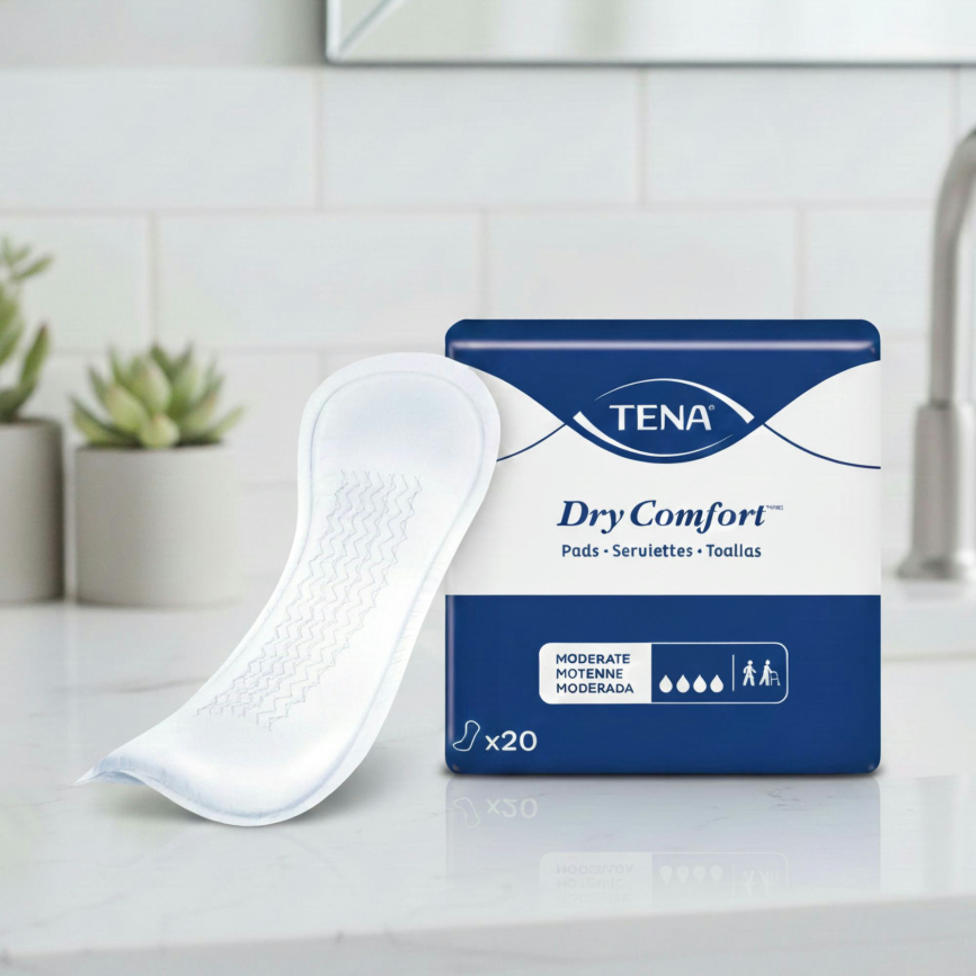 TENA Dry Comfort Moderate Pads, Long Length