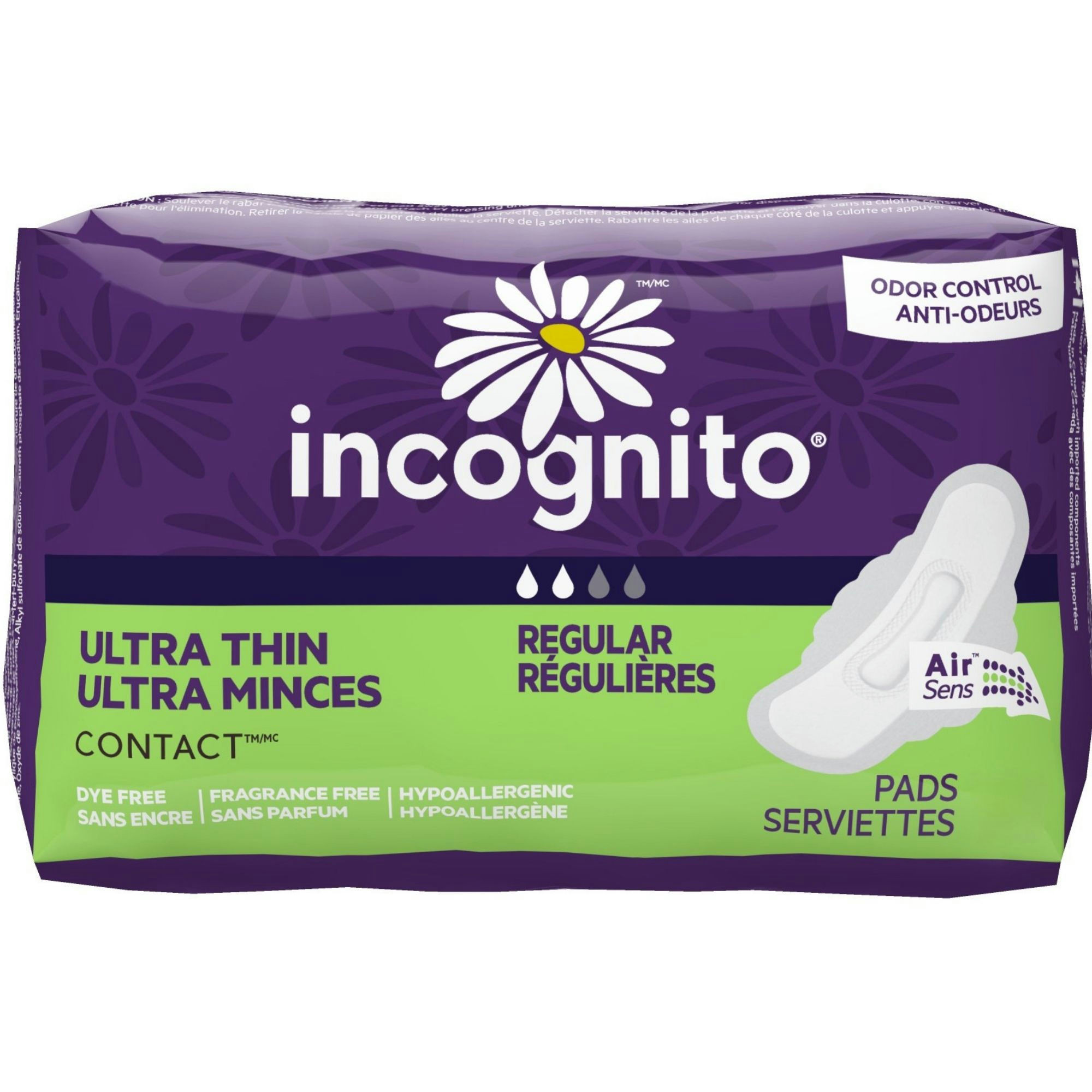Incognito Ultra Thin Pad with Wings, Regular