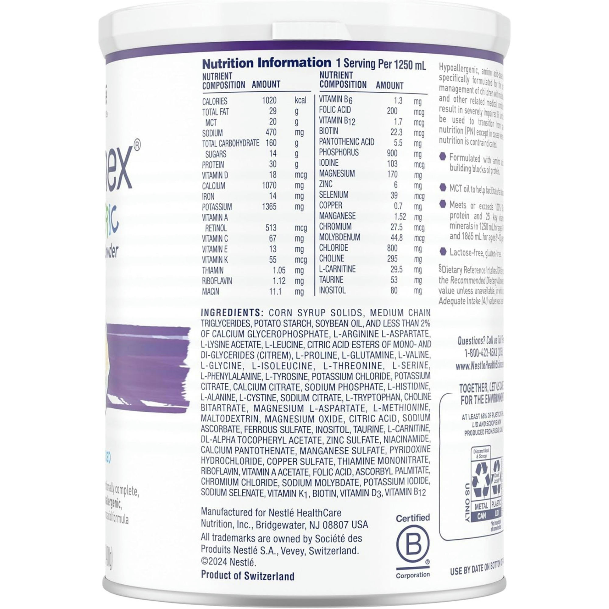 Vivonex Pediatric Elemental Powder Amino Acid Formula