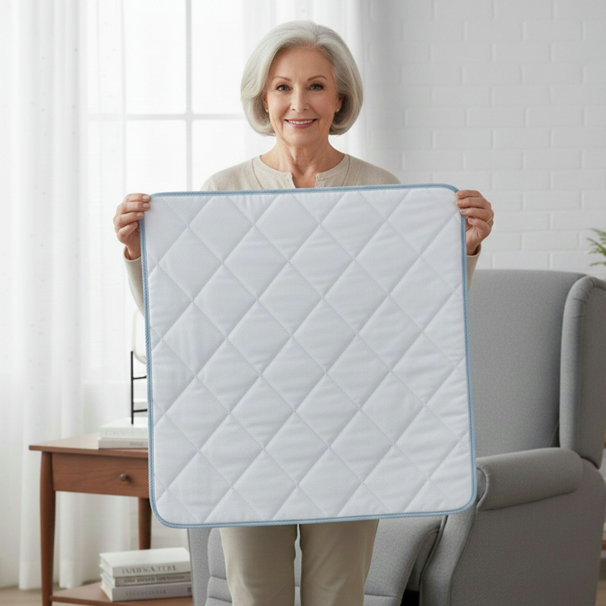 Beck's Classic Ibex Face Fabric Reusable Underpad, Blue Vinyl