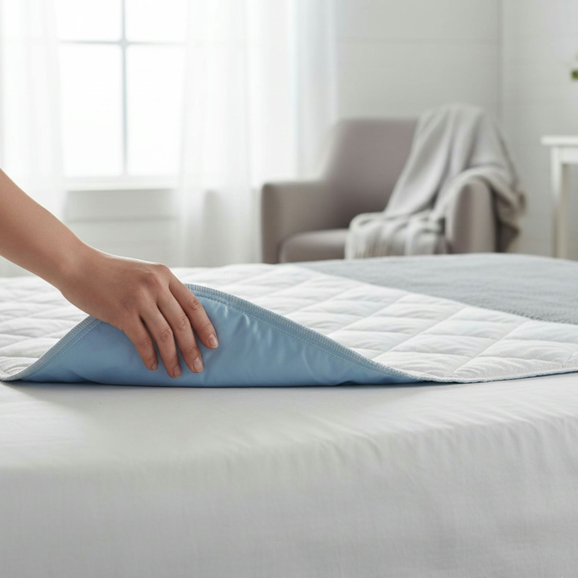 Beck's Classic Ibex Face Fabric Reusable Underpad, Blue Vinyl