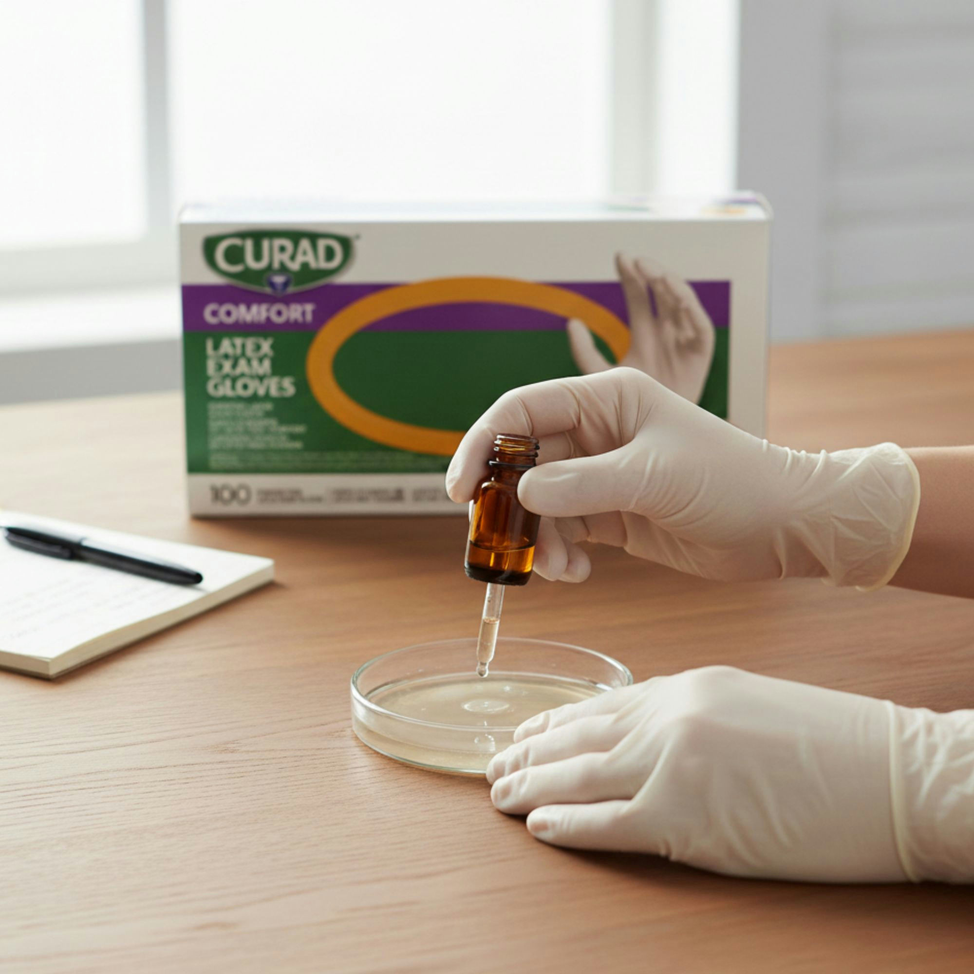 CURAD Powder-Free Textured Latex Exam Gloves