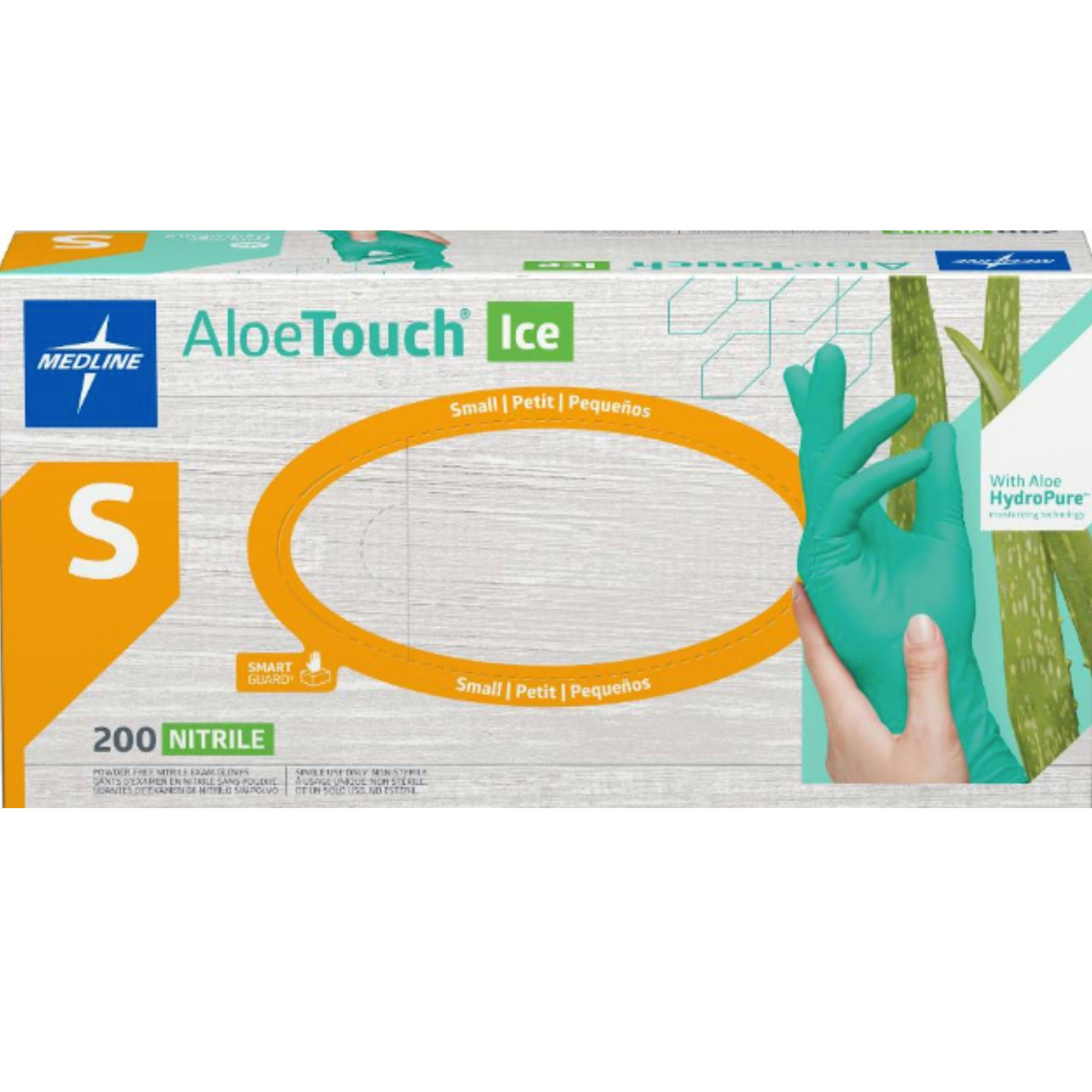 Medline AloeTouch ICE Powder-Free Nitrile Exam Gloves