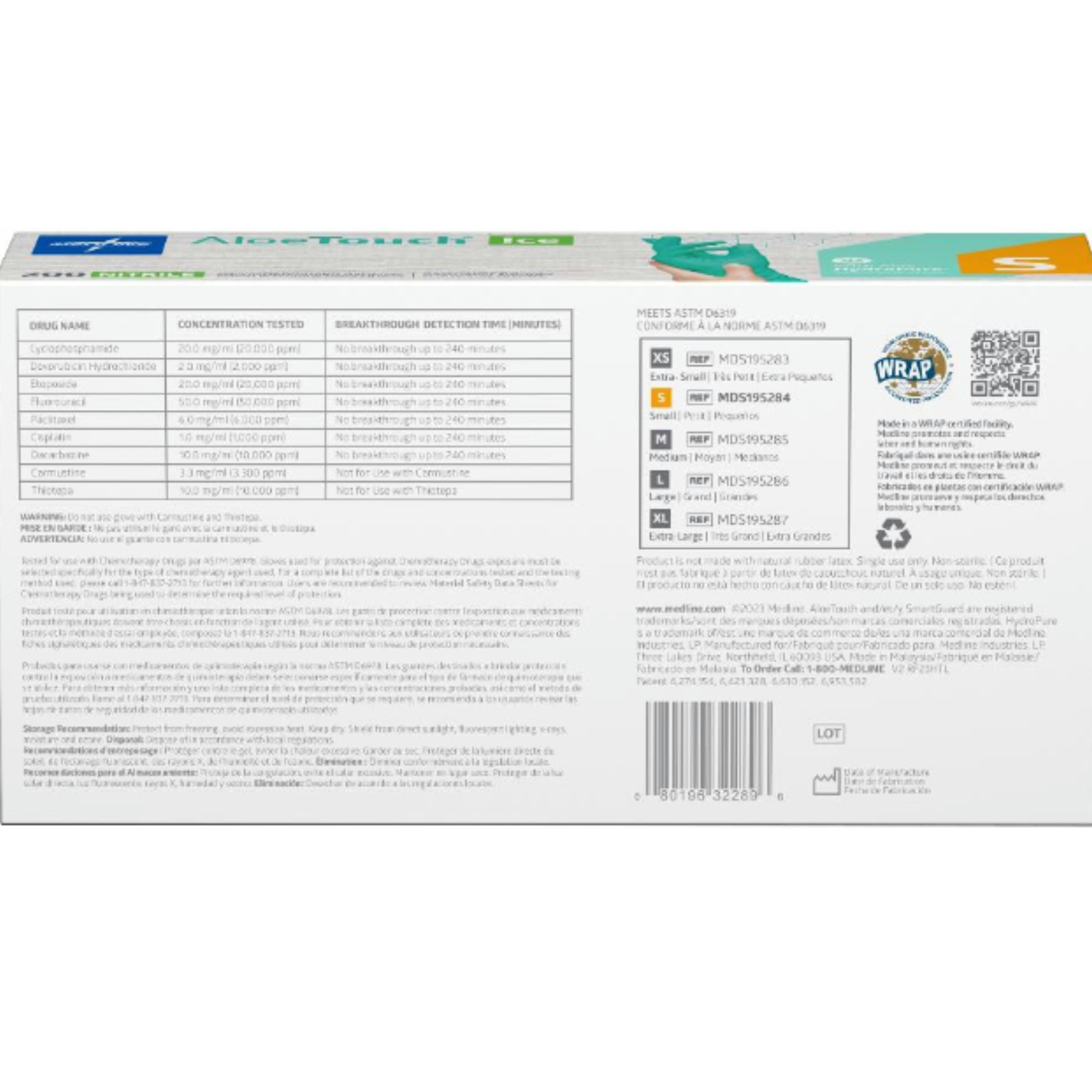 Medline AloeTouch ICE Powder-Free Nitrile Exam Gloves