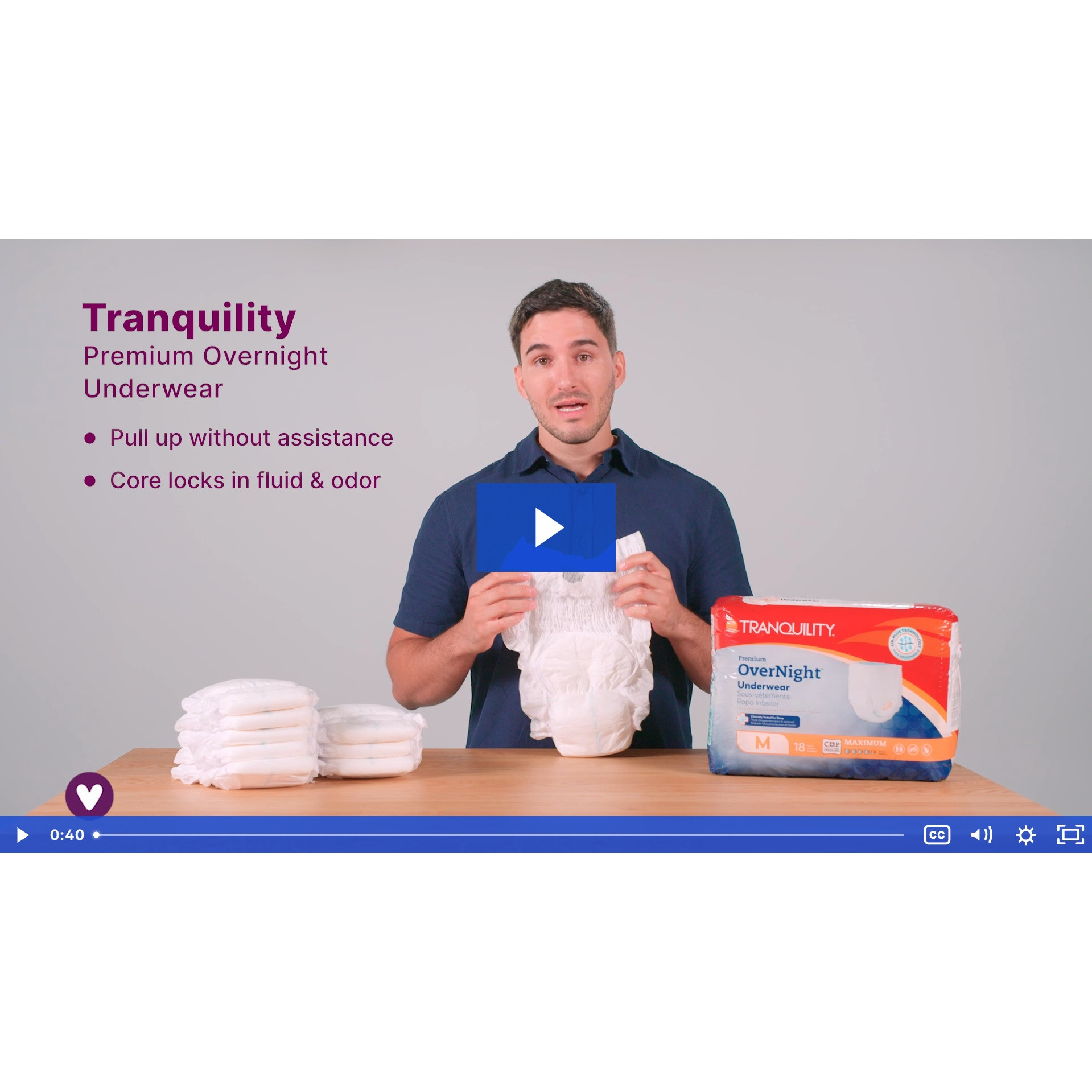 Tranquility Premium Overnight Disposable Absorbent Underwear