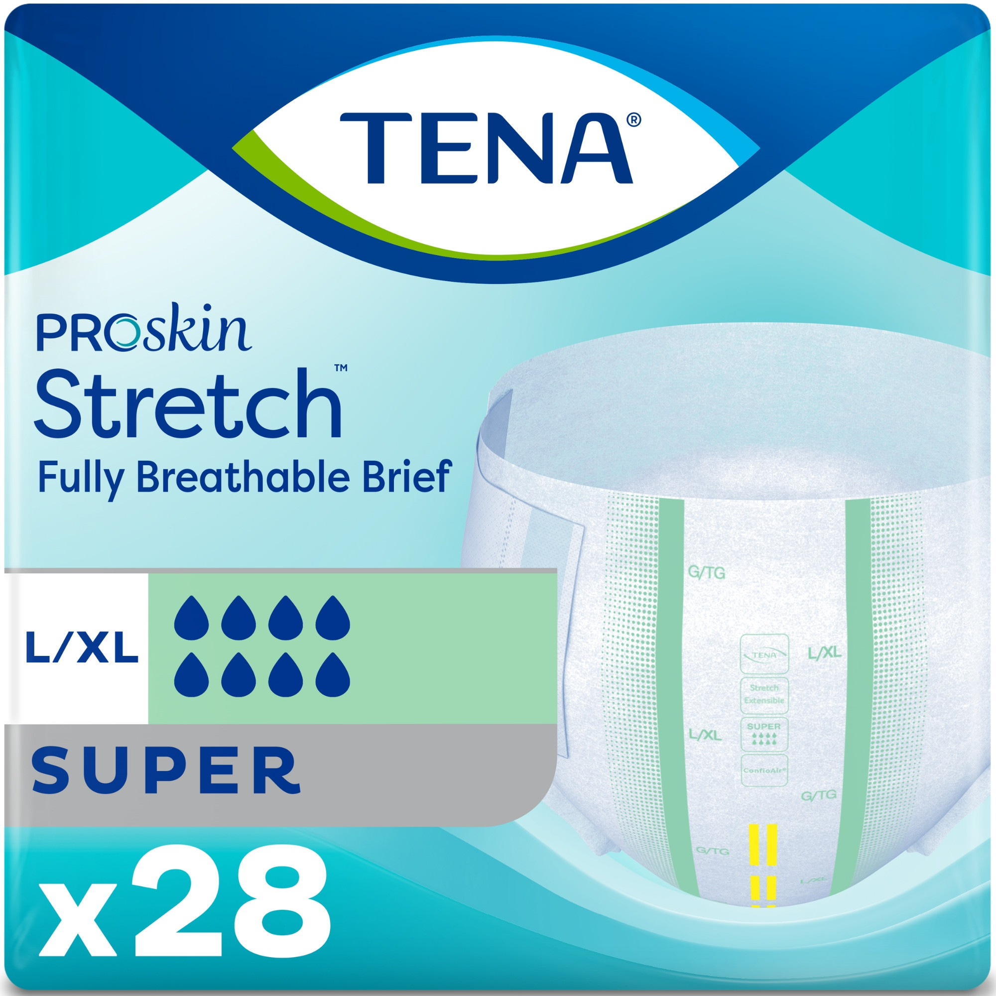 TENA ProSkin Stretch Super Incontinence Brief, Heavy Absorbency