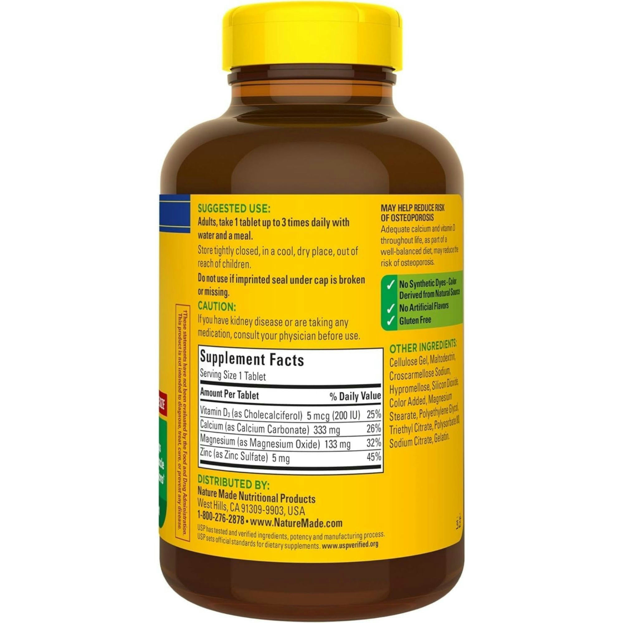 Nature Made Calcium, Magnesium & Zinc with Vitamin D Tablets