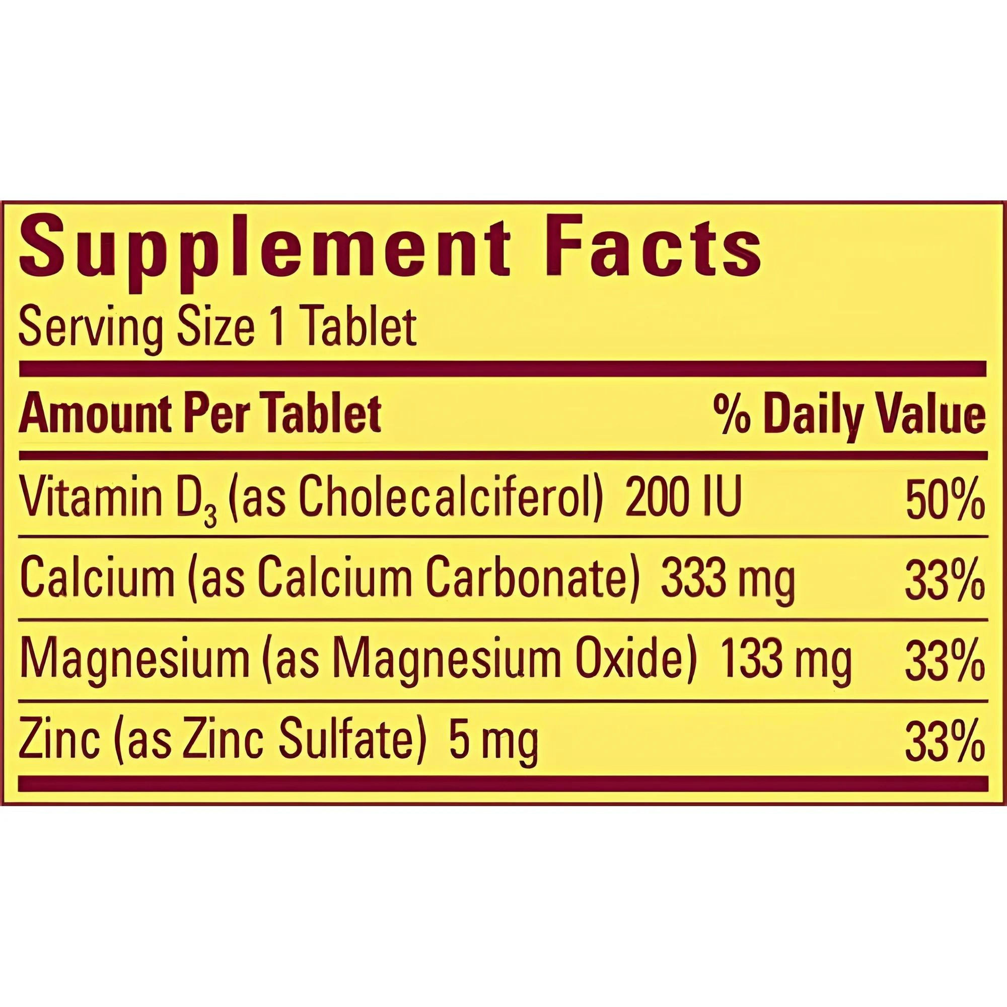 Nature Made Calcium, Magnesium & Zinc with Vitamin D Tablets
