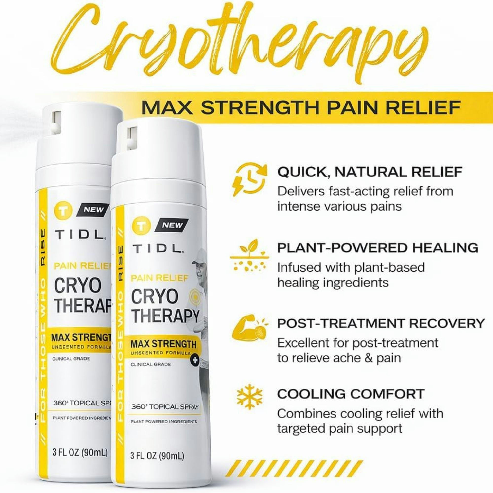 TIDL Cryotherapy Max Strength Pain Relief Dual Action Spray