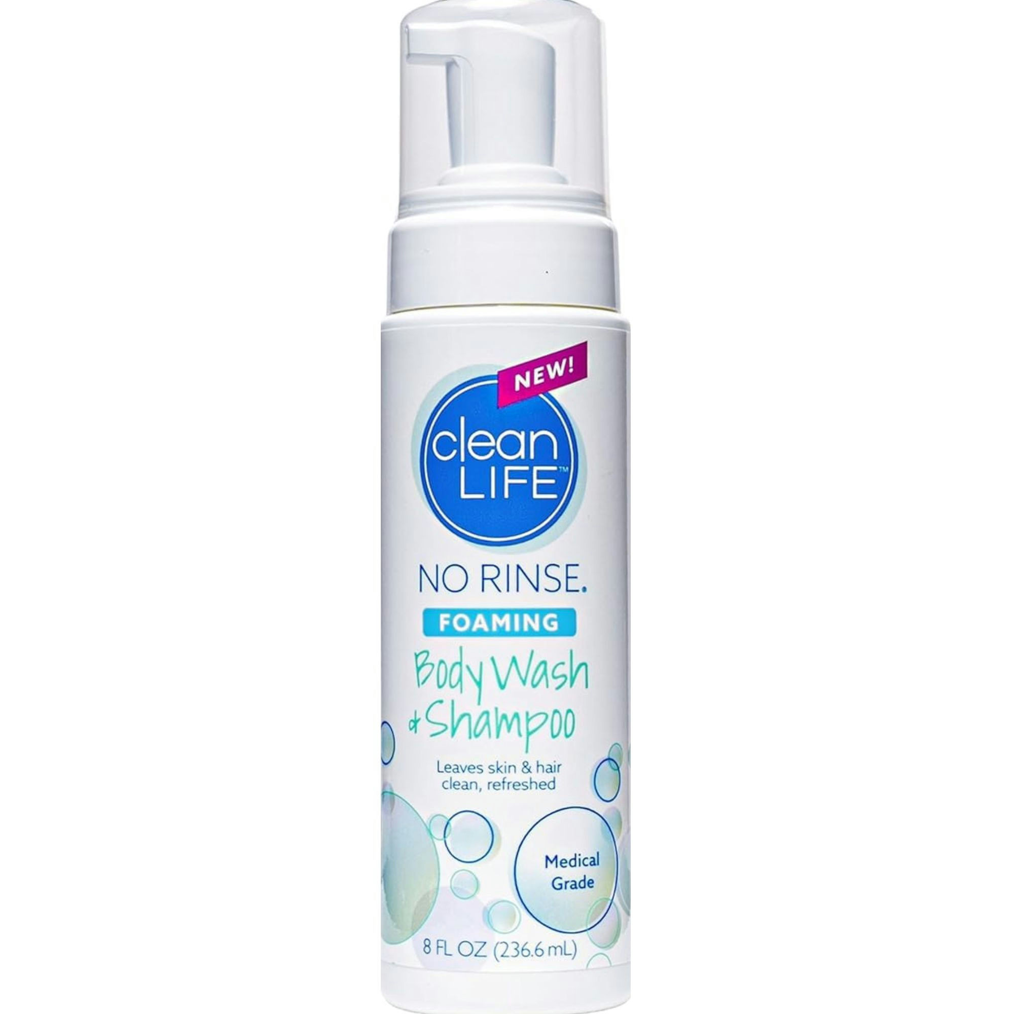 CleanLife No Rinse Foaming Body Wash and Shampoo