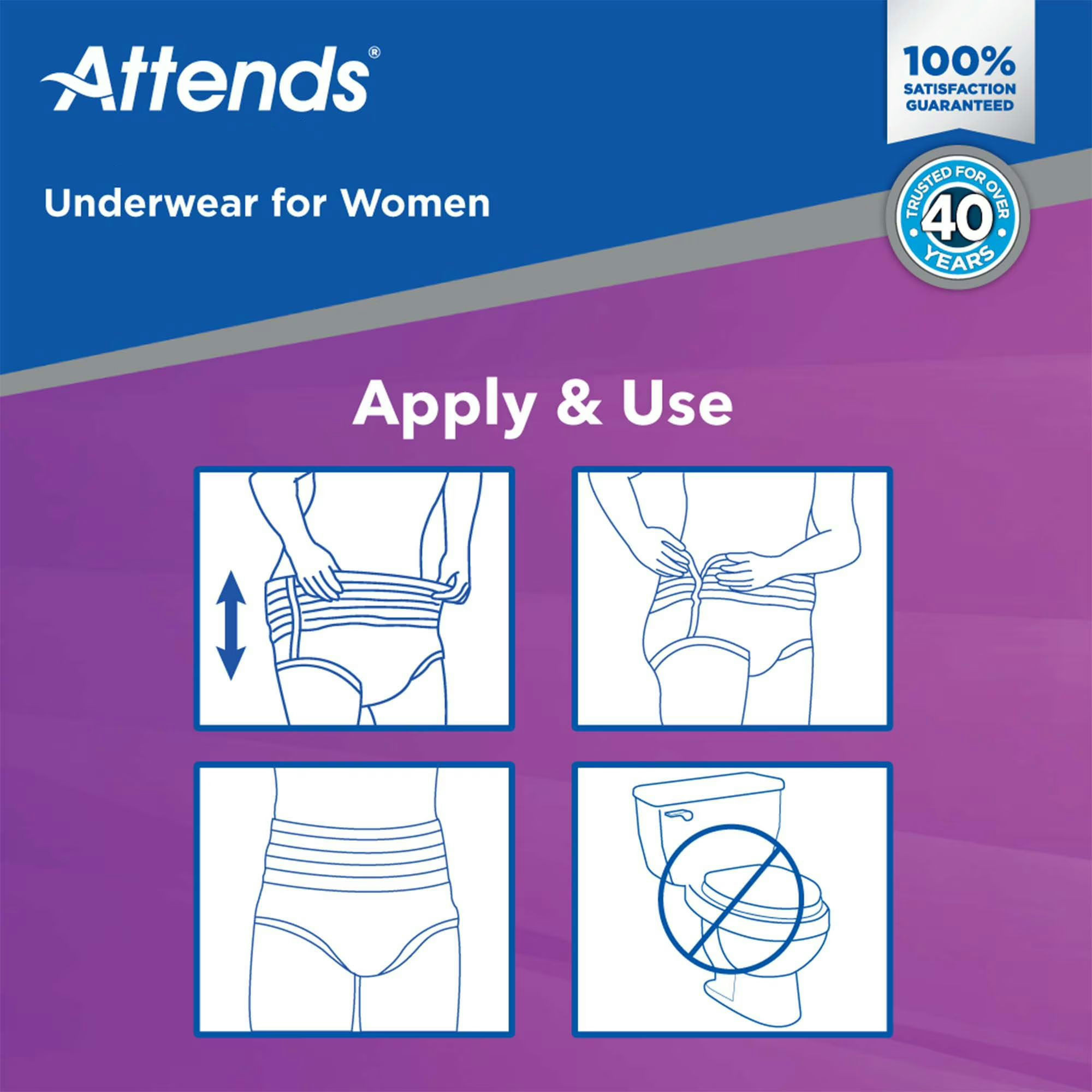 Attends Underwear for Women, Maximum Absorbency