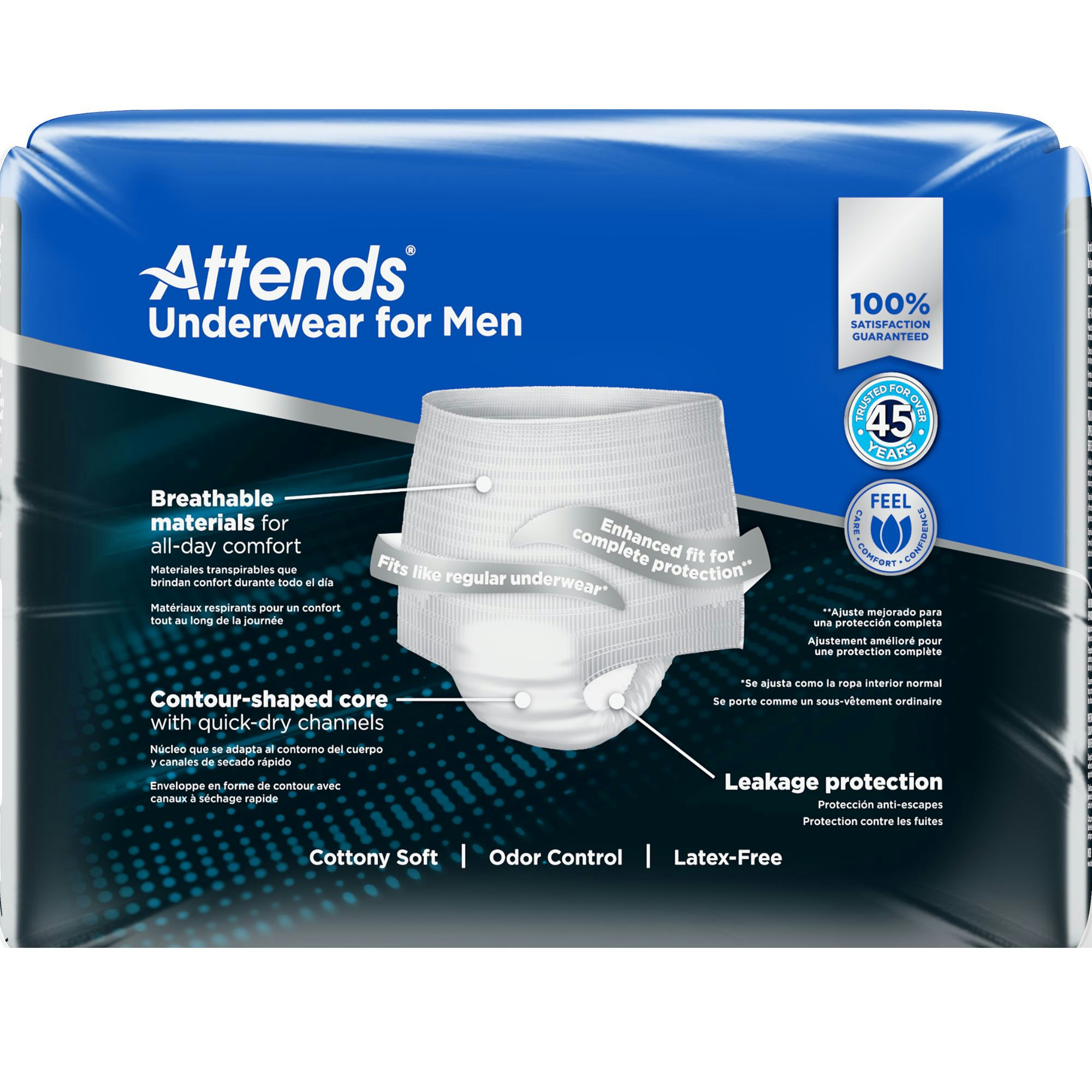 Attends Underwear for Men, Maximum Absorbency