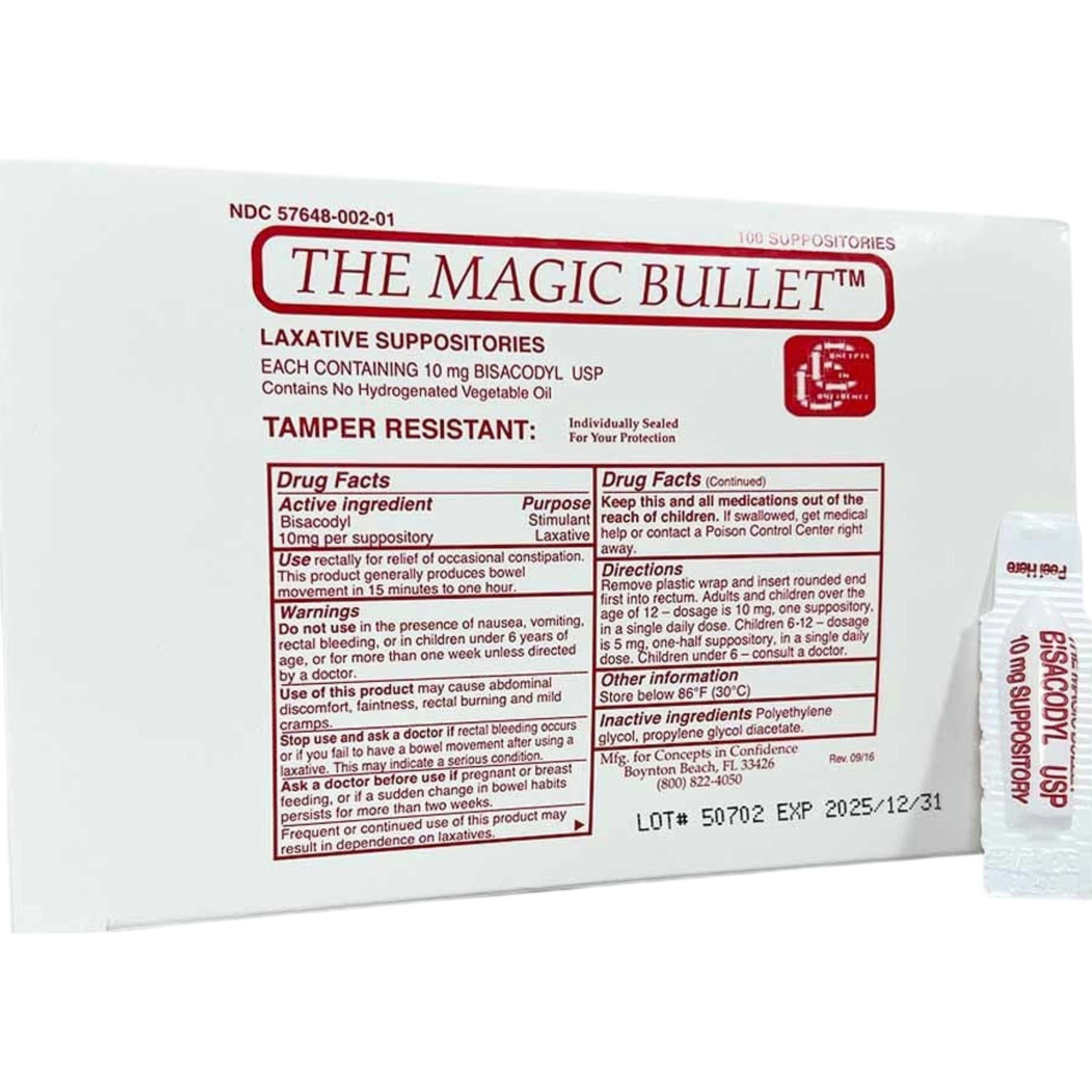 Magic Bullet Laxative Suppository