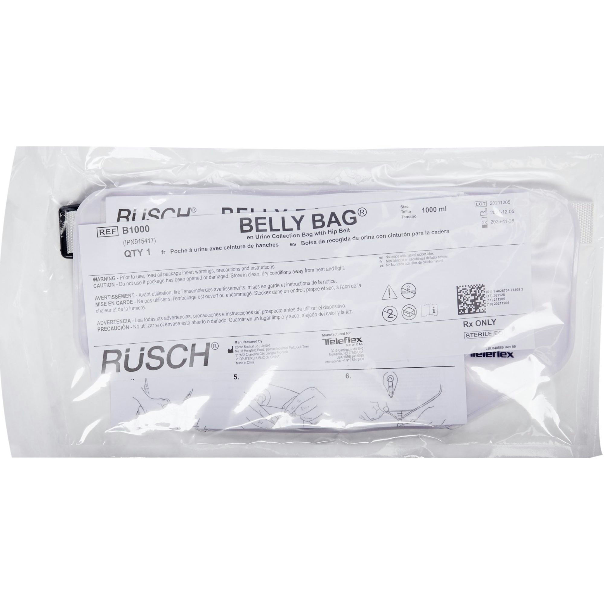 Teleflex Standard Belly Bag Urinary Drainage System