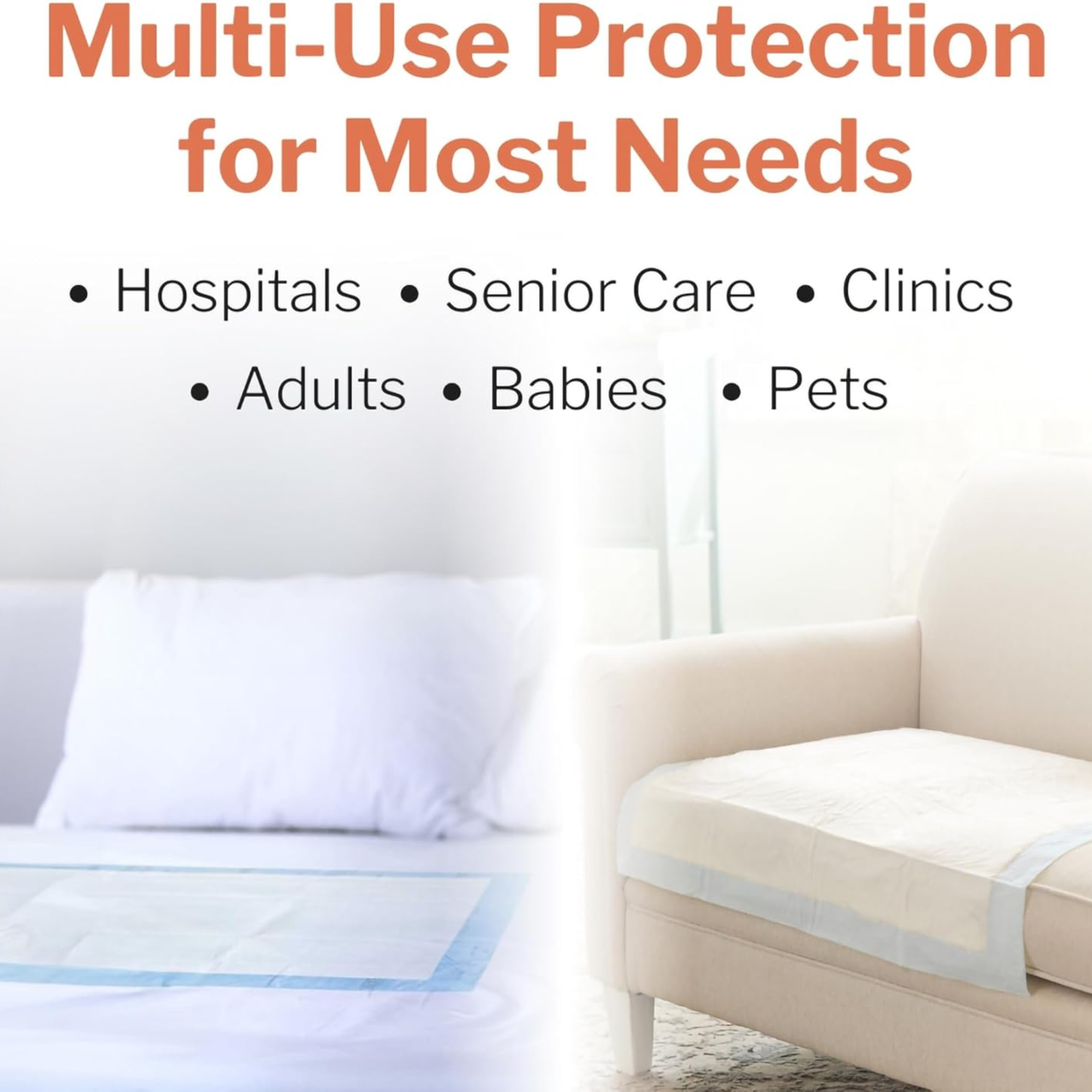 McKesson Classic Plus Underpads, Light Absorbency