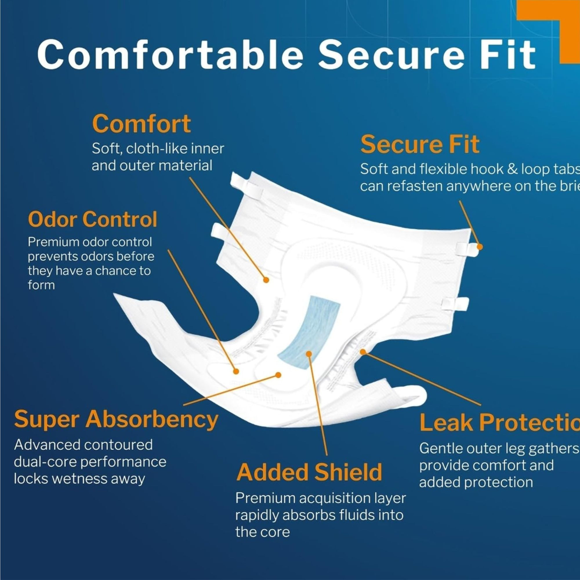 McKesson Classic Adult Diapers with Tabs, Light