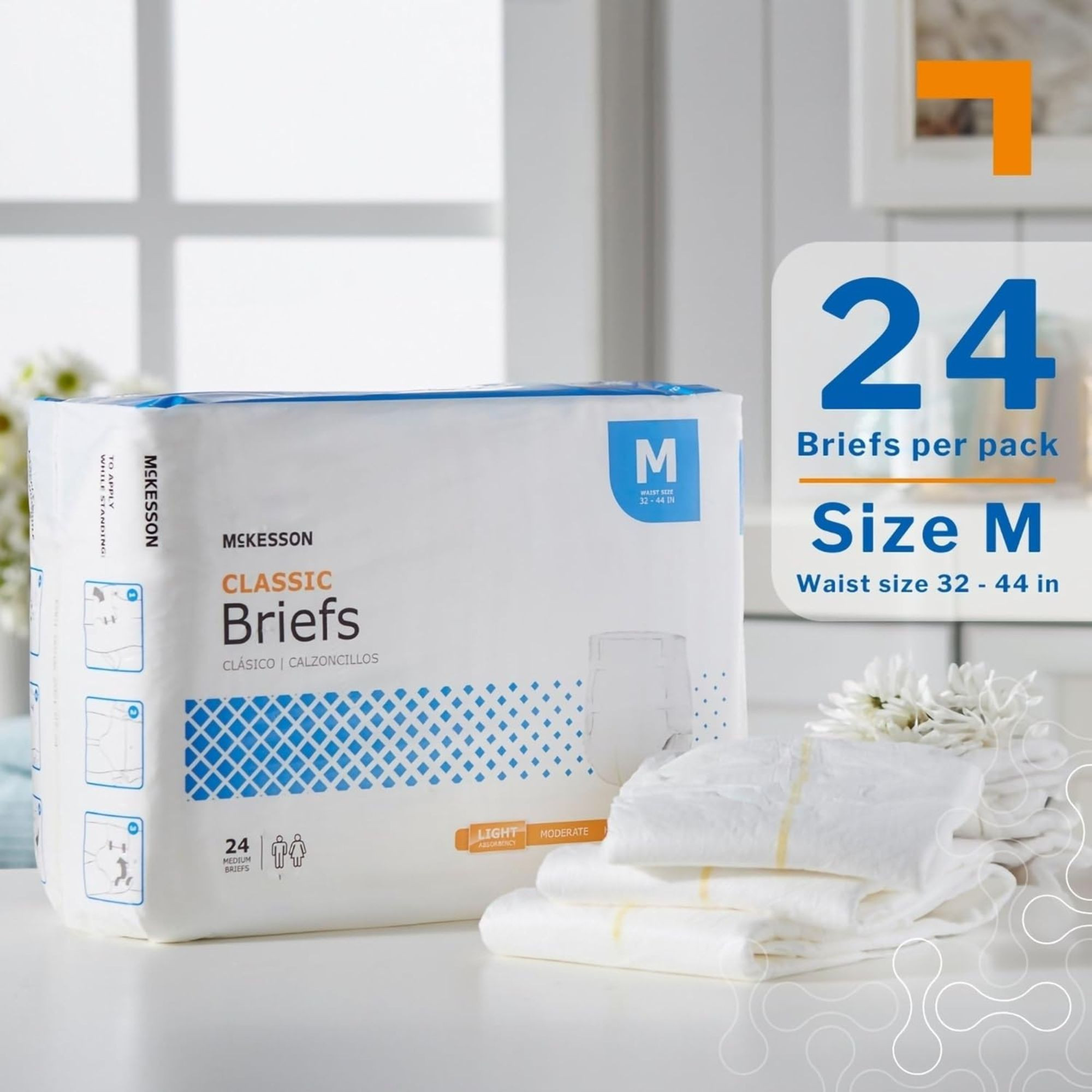 McKesson Classic Adult Diapers with Tabs, Light