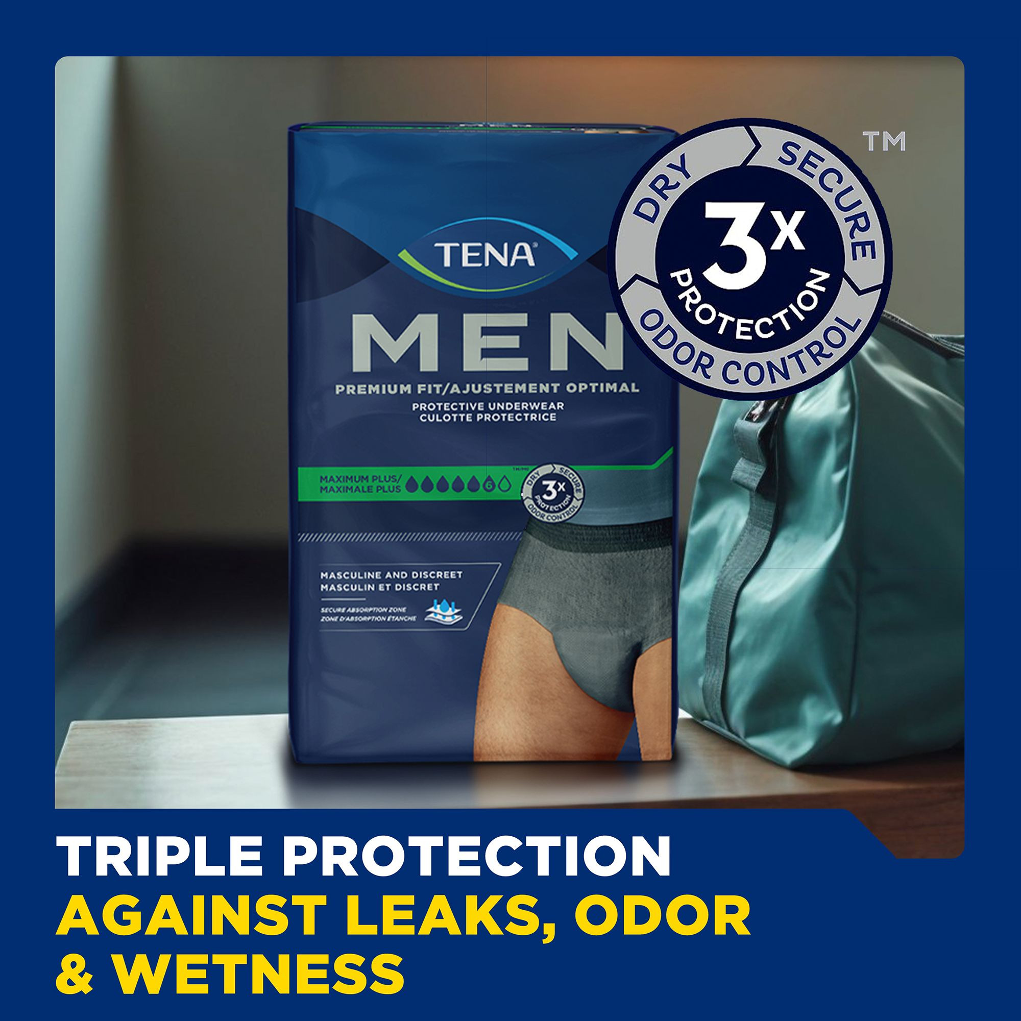 TENA MEN Super Plus Protective Incontinence Disposable Underwear, Heavy Absorbency