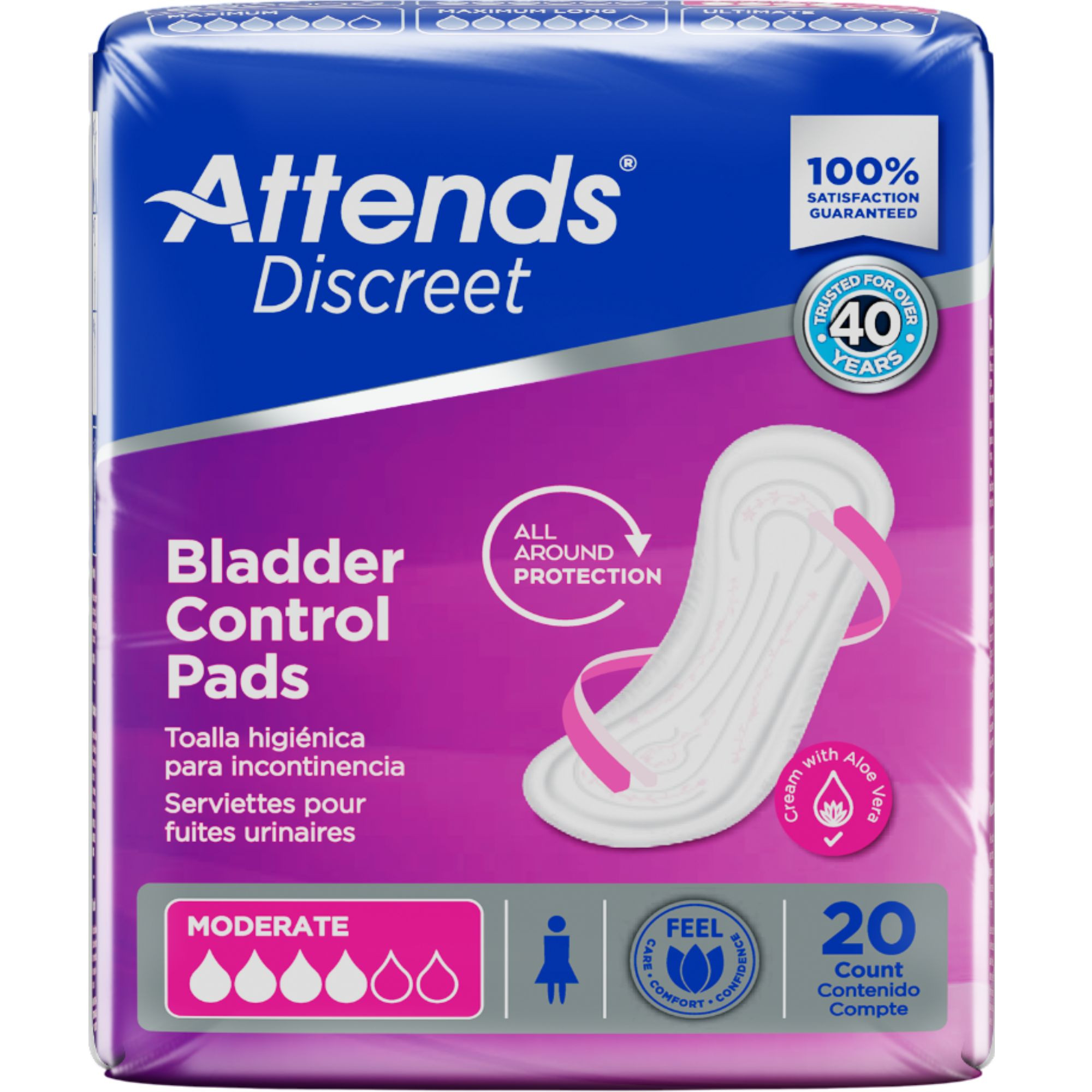 Attends Discreet Pads, Moderate