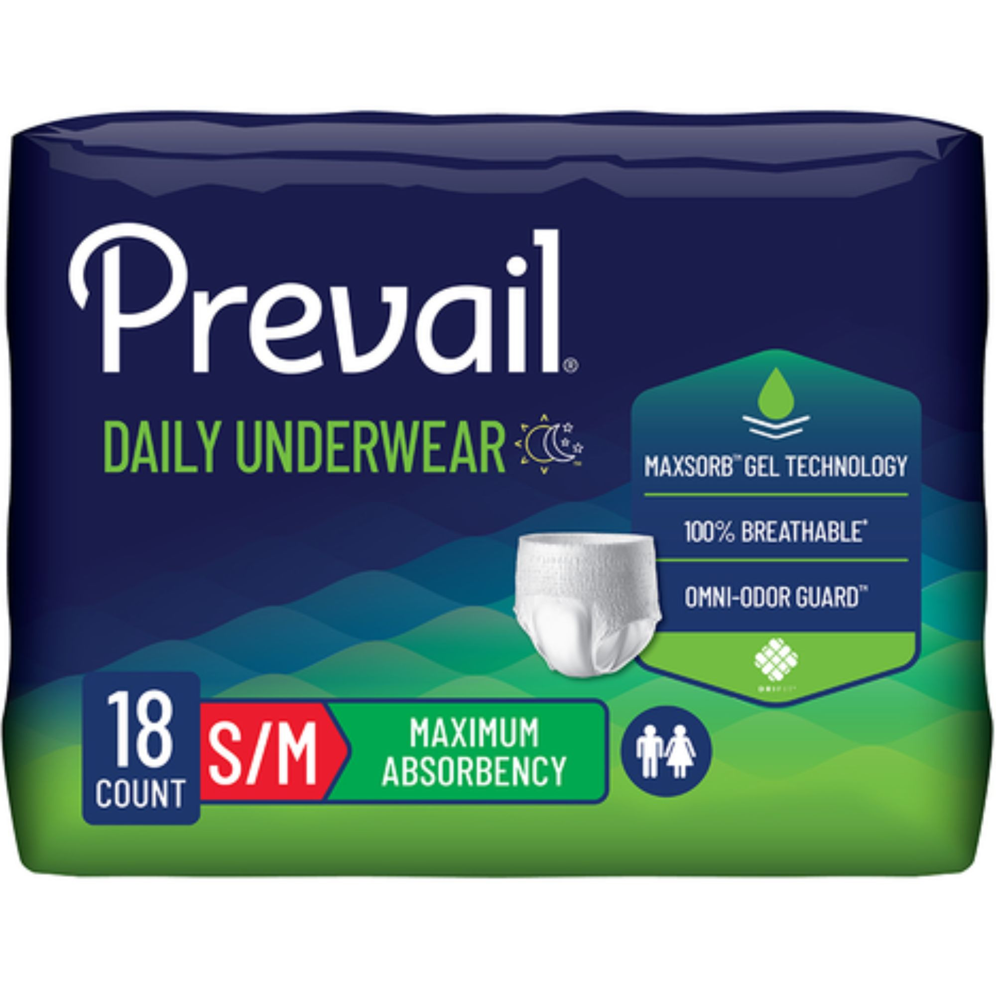Prevail Incontinence Underwear for Men & Women, Maximum Absorbency