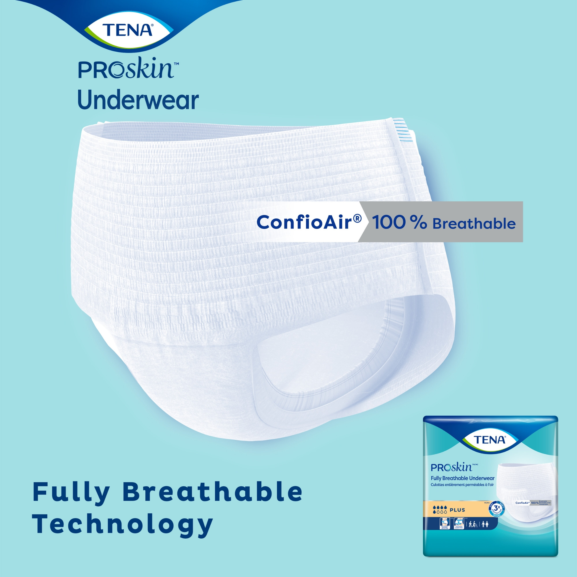 TENA Plus Protective Disposable Adult Underwear, Moderate Absorbency