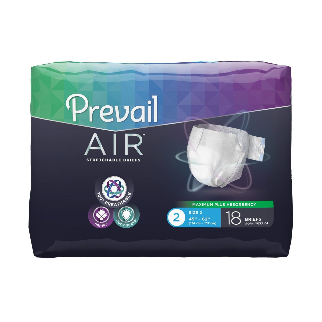 Prevail AIR Stretchable Adult Diapers with Tabs, Maximum Plus