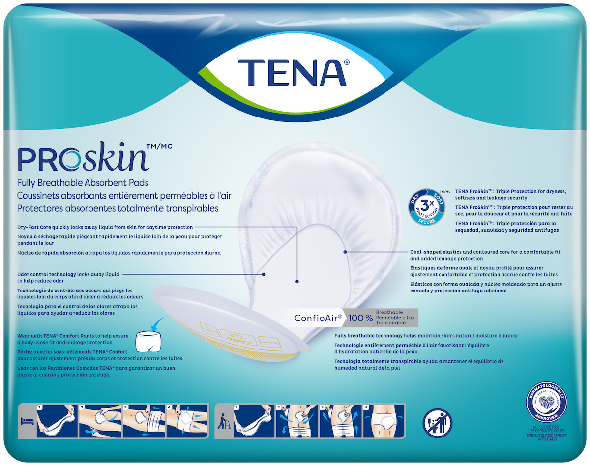 TENA ProSkin Day Plus Unisex Absorbent Pads, Heavy Absorbency