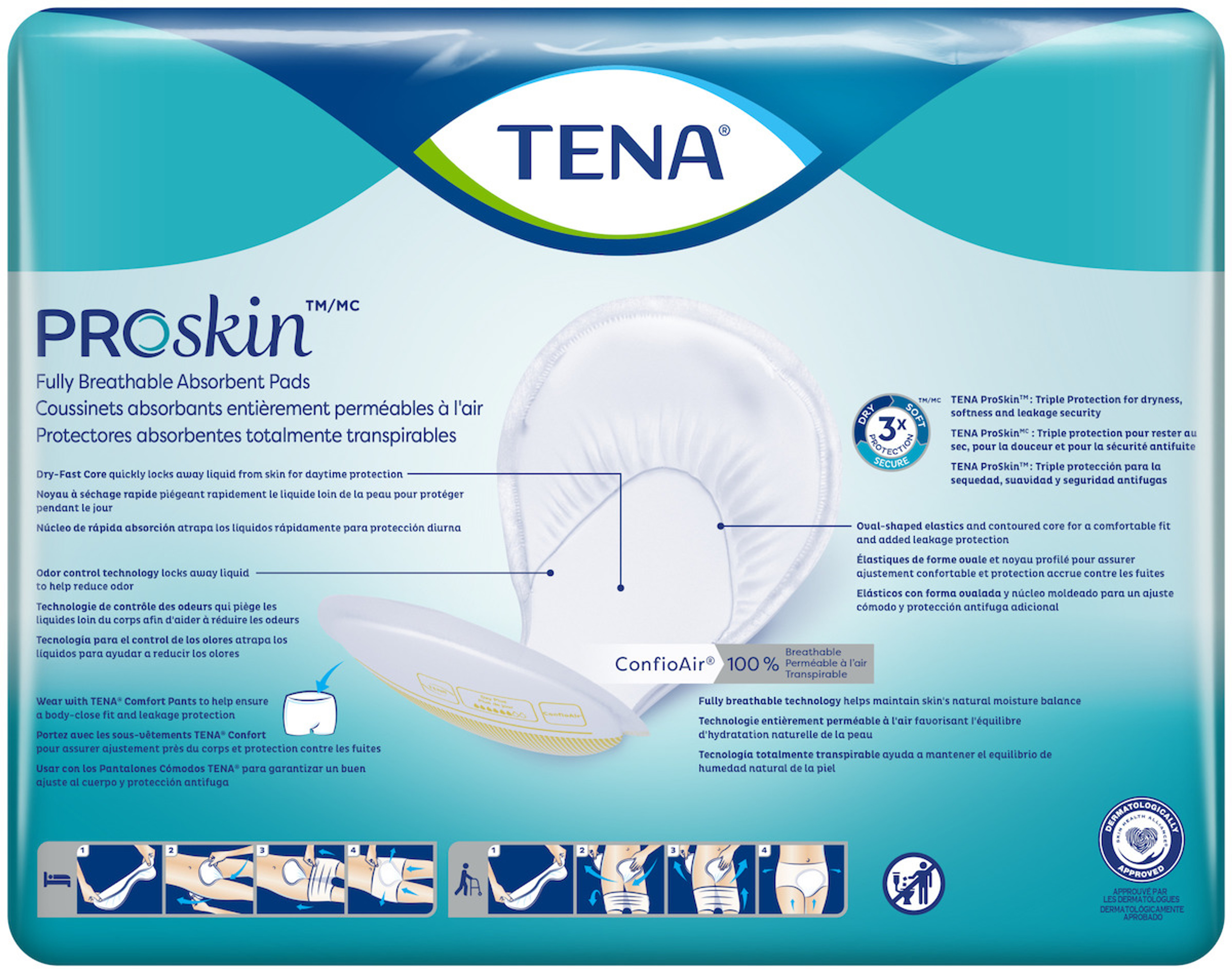 TENA ProSkin Day Plus Unisex Absorbent Pads, Heavy Absorbency