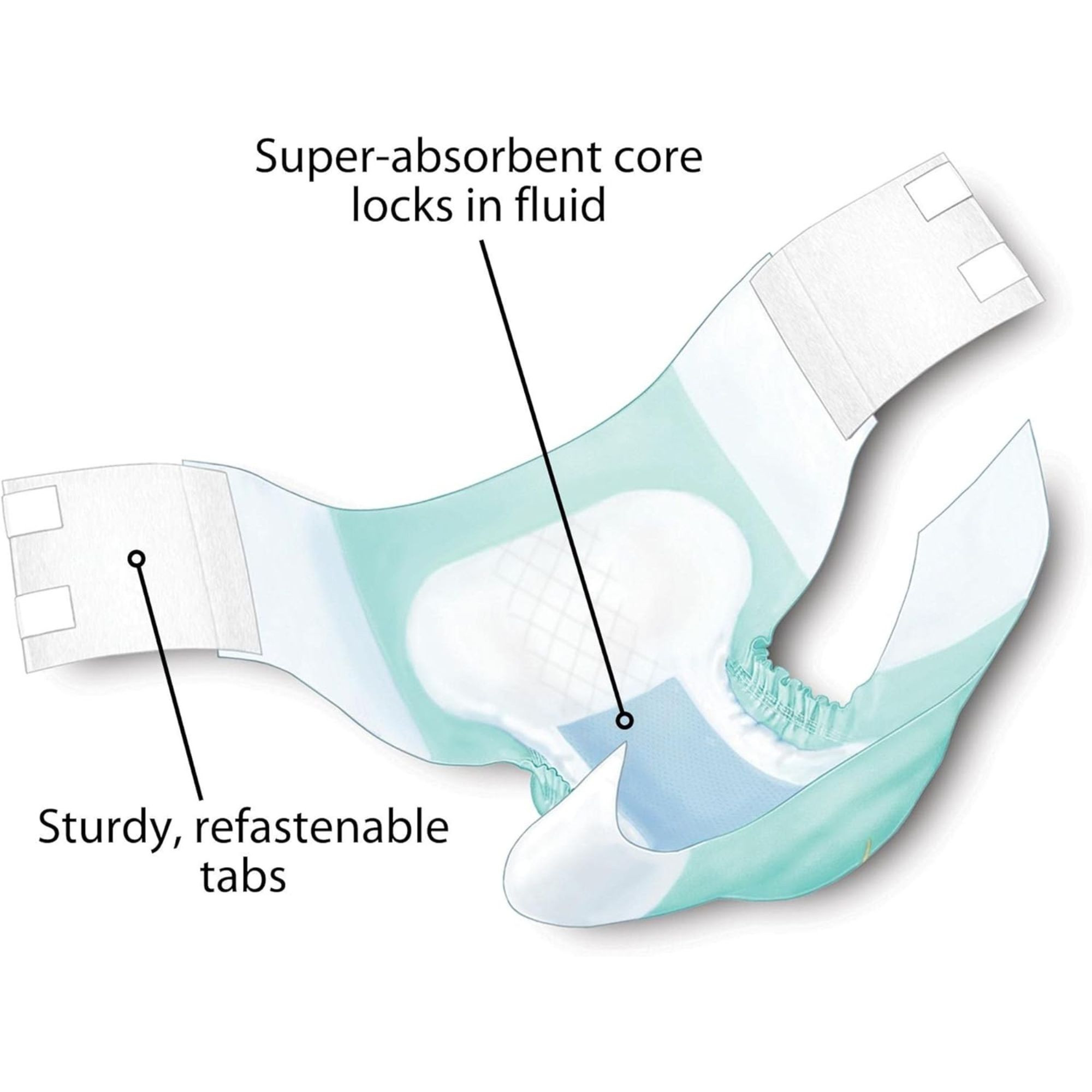 Cardinal Wings Quilted Bariatric Adult Diapers with Tabs, Super