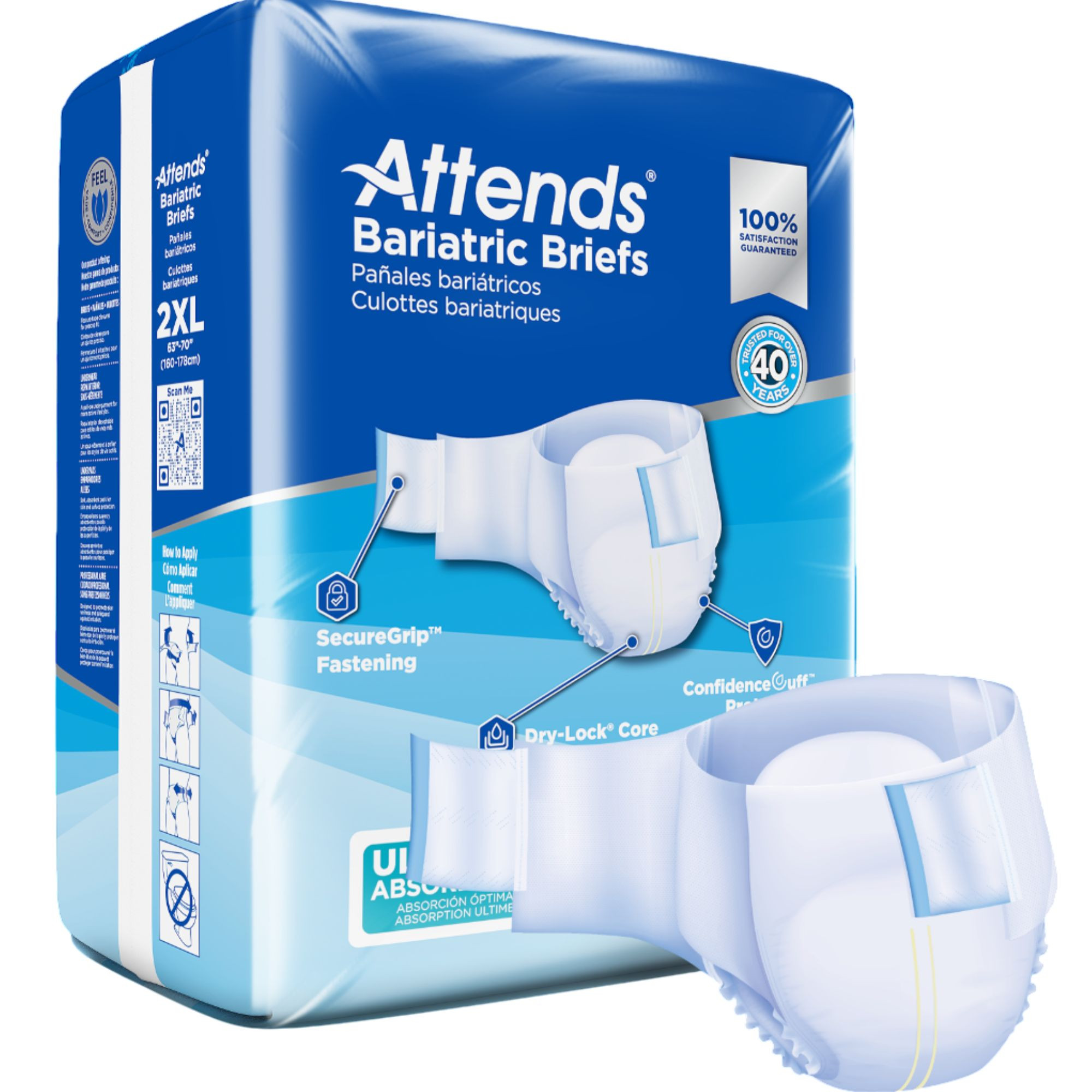 Attends Bariatric Adult Diaper with Tabs, Severe