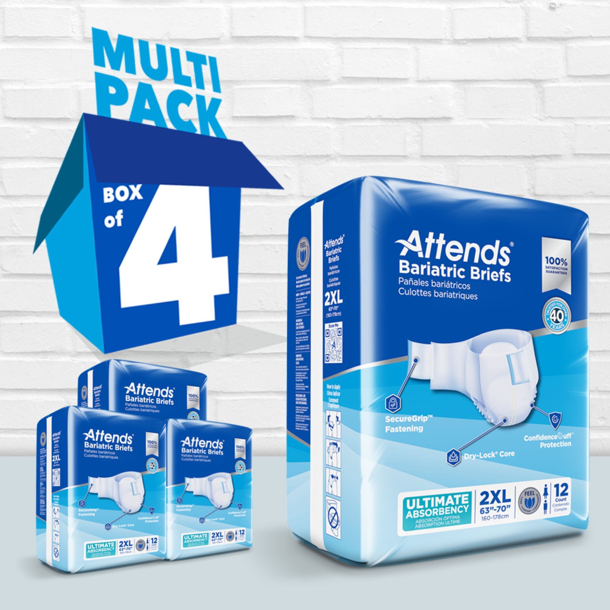 Attends Bariatric Adult Diaper with Tabs, Severe