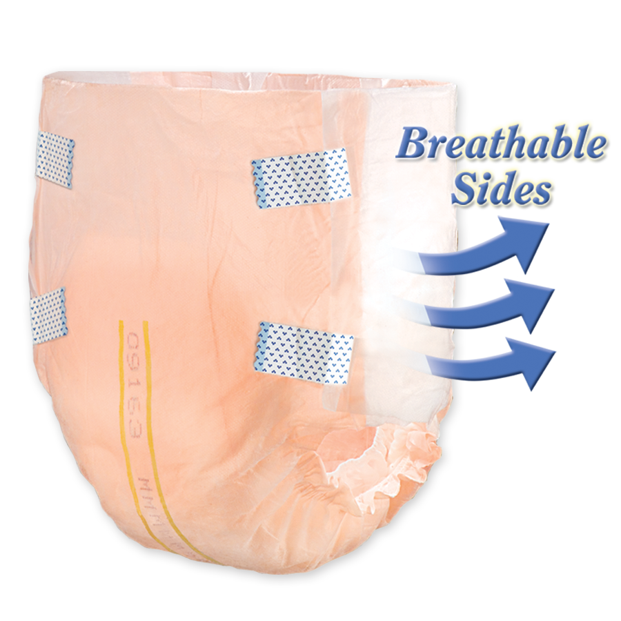 Tranquility SlimLine Breathable Disposable Adult Diapers with Tabs, Heavy