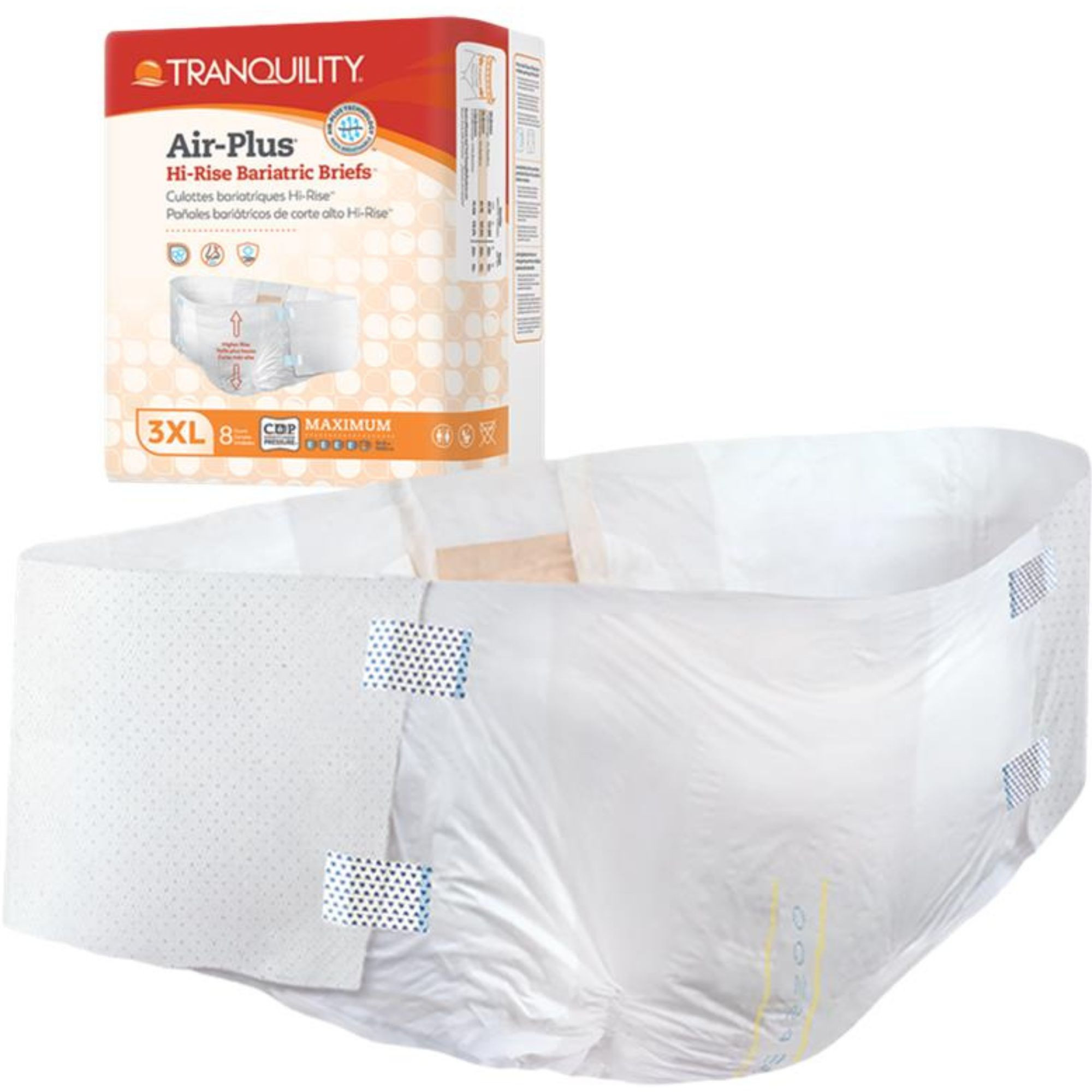 Tranquility Hi-Rise Bariatric Disposable Adult Diapers with Tabs, Maximum