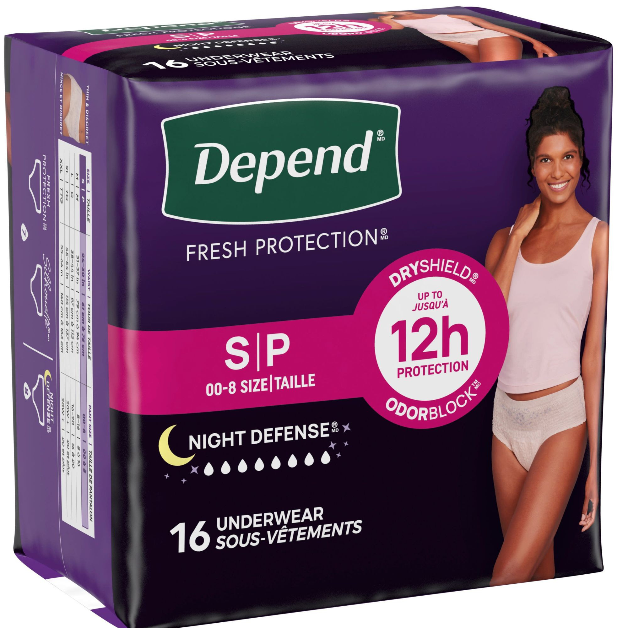 Depend Night Defense Pull-Up Underwear for Women, Overnight