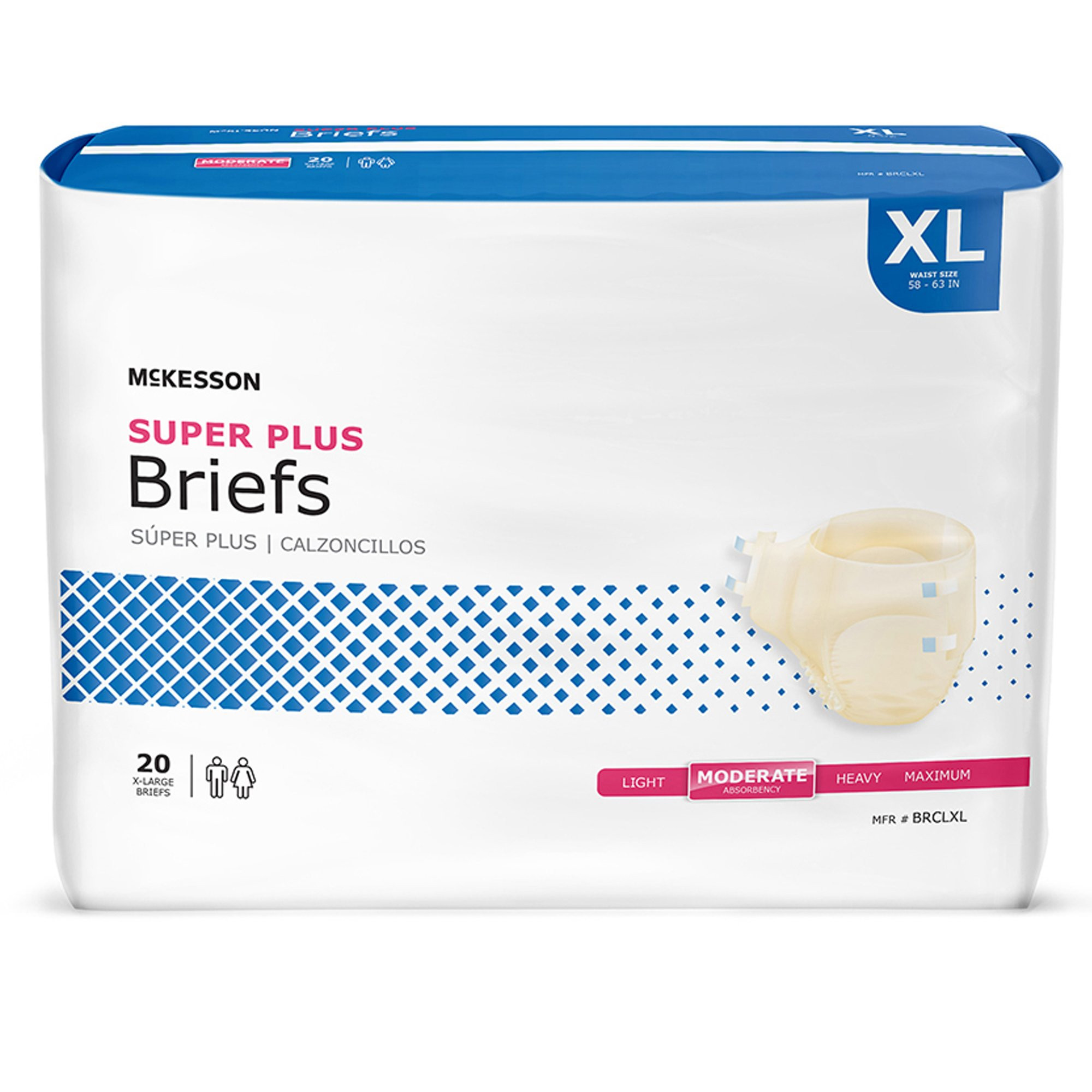 McKesson Super Plus Adult Diapers with Tabs, Moderate