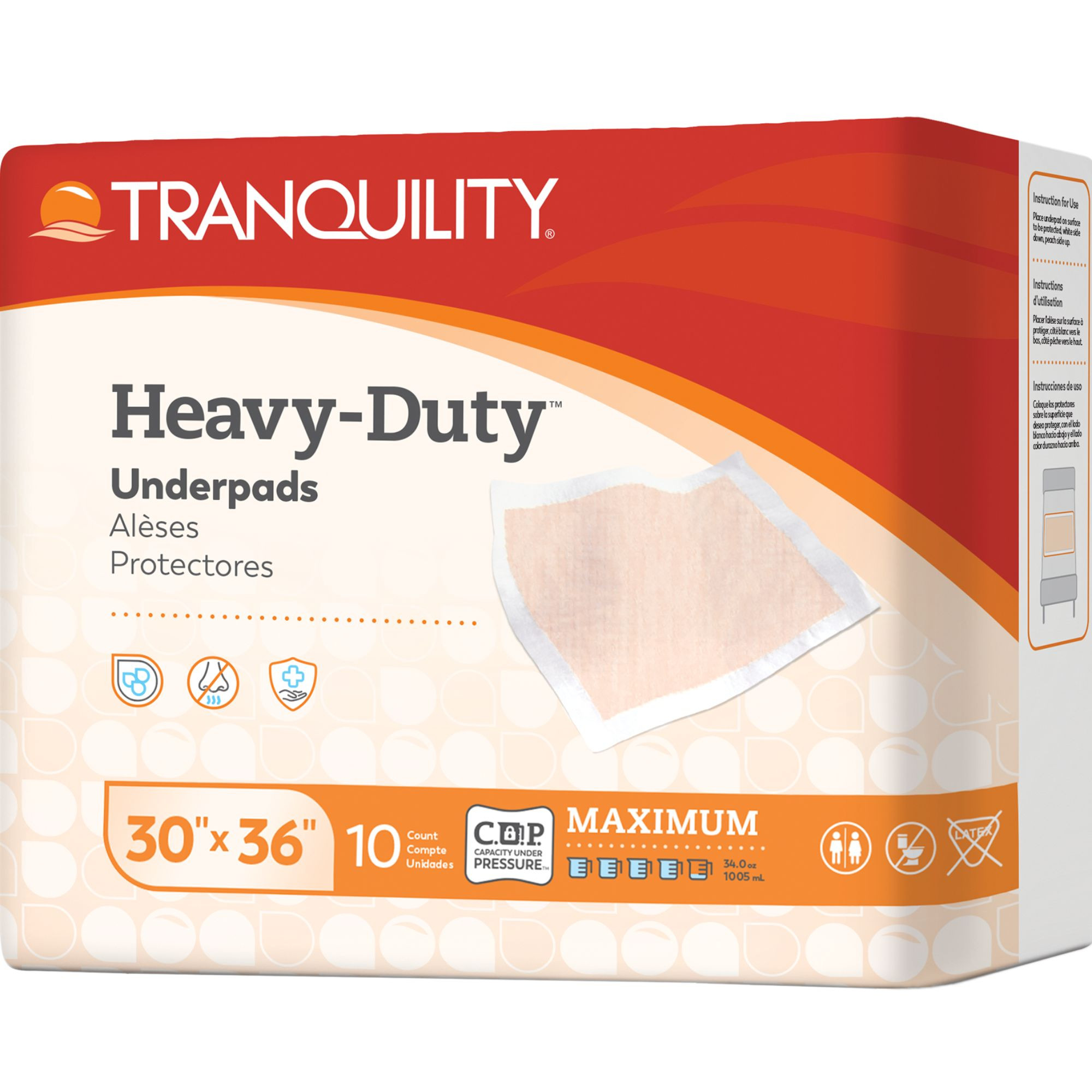 Tranquility Heavy-Duty Disposable Incontinence Underpads, Maximum Absorbency