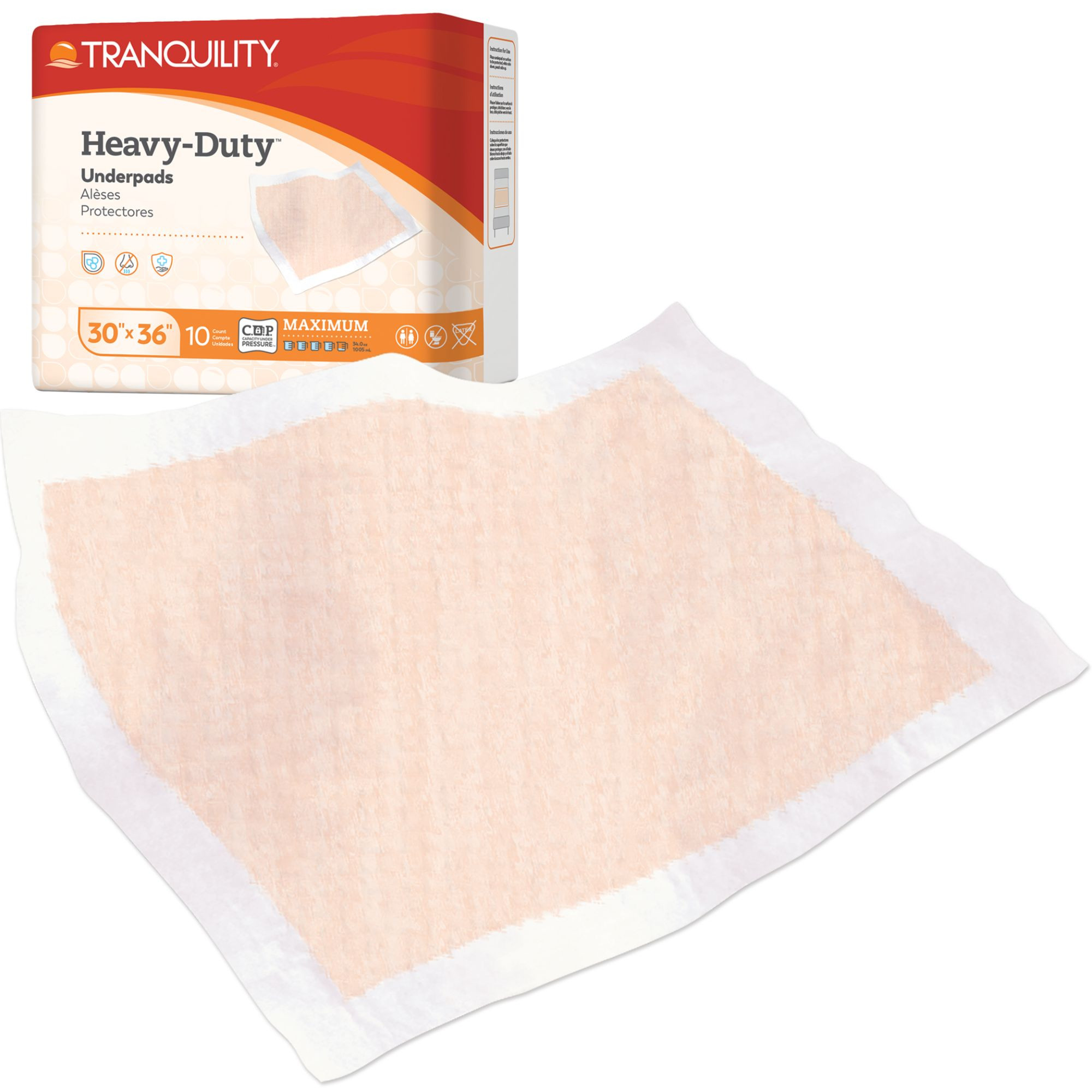 Tranquility Heavy-Duty Disposable Incontinence Underpads, Maximum Absorbency